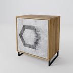 HEXAGONAL FIGURES 1-Door Sideboard in Oak Effect