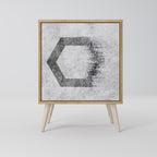 HEXAGONAL FIGURES 1-Door Sideboard in Oak Effect