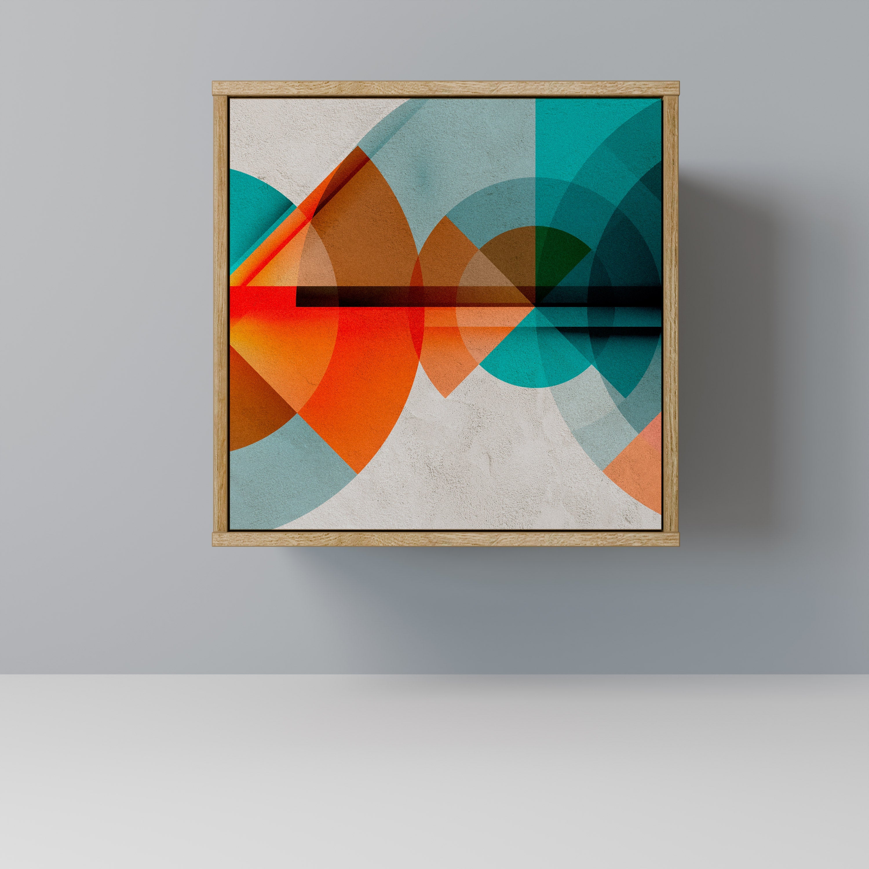 CIRCULAR RHAPSODY Aparador de 1 Porta em Efeito Carvalho