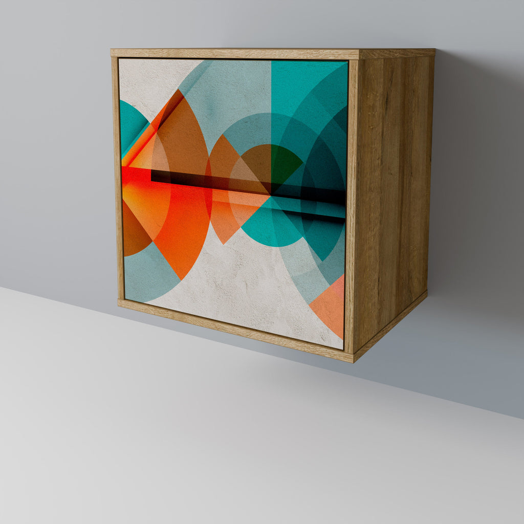 CIRCULAR RHAPSODY Aparador de 1 Porta em Efeito Carvalho