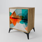 CIRCULAR RHAPSODY Aparador de 1 Porta em Efeito Carvalho