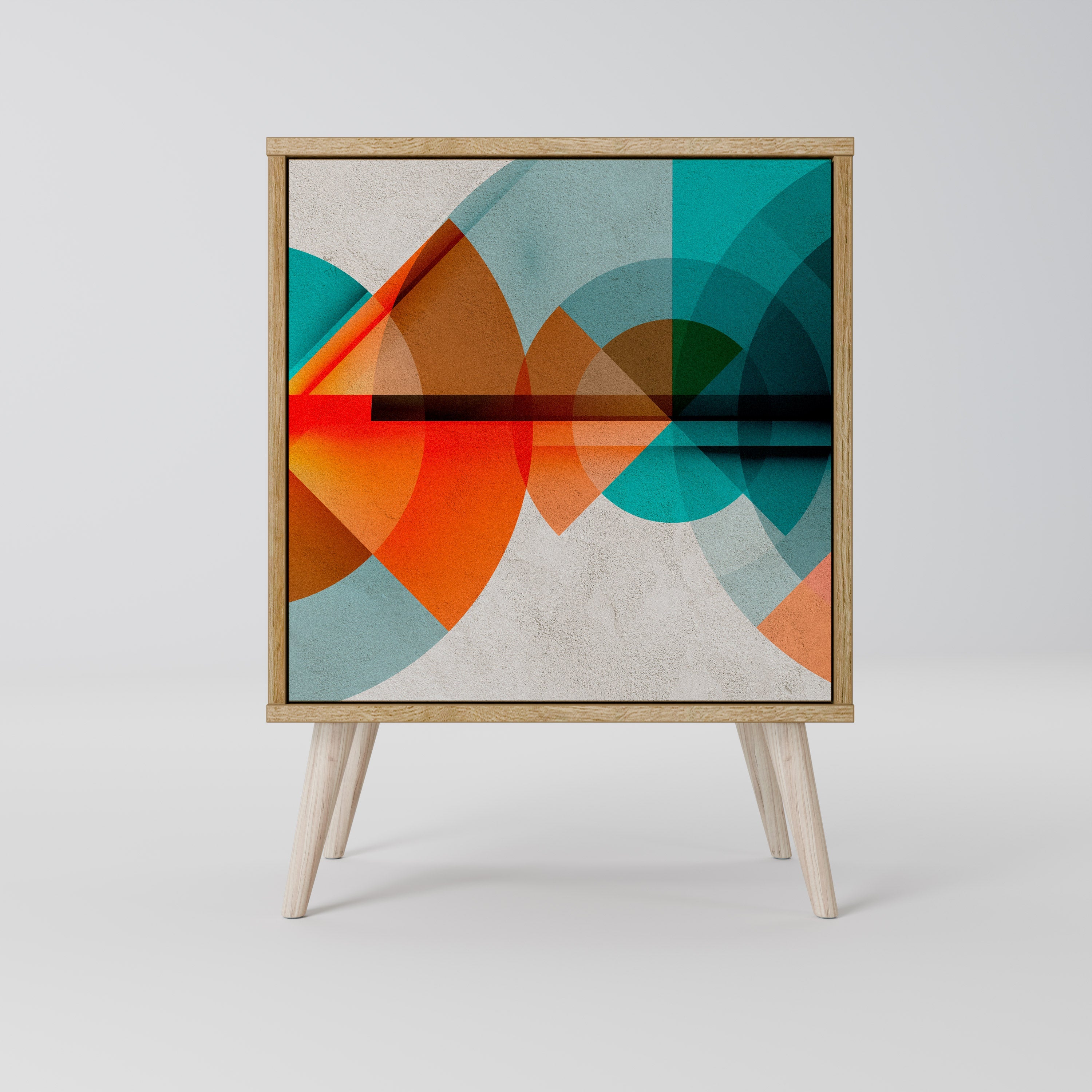 CIRCULAR RHAPSODY Aparador de 1 Porta em Efeito Carvalho