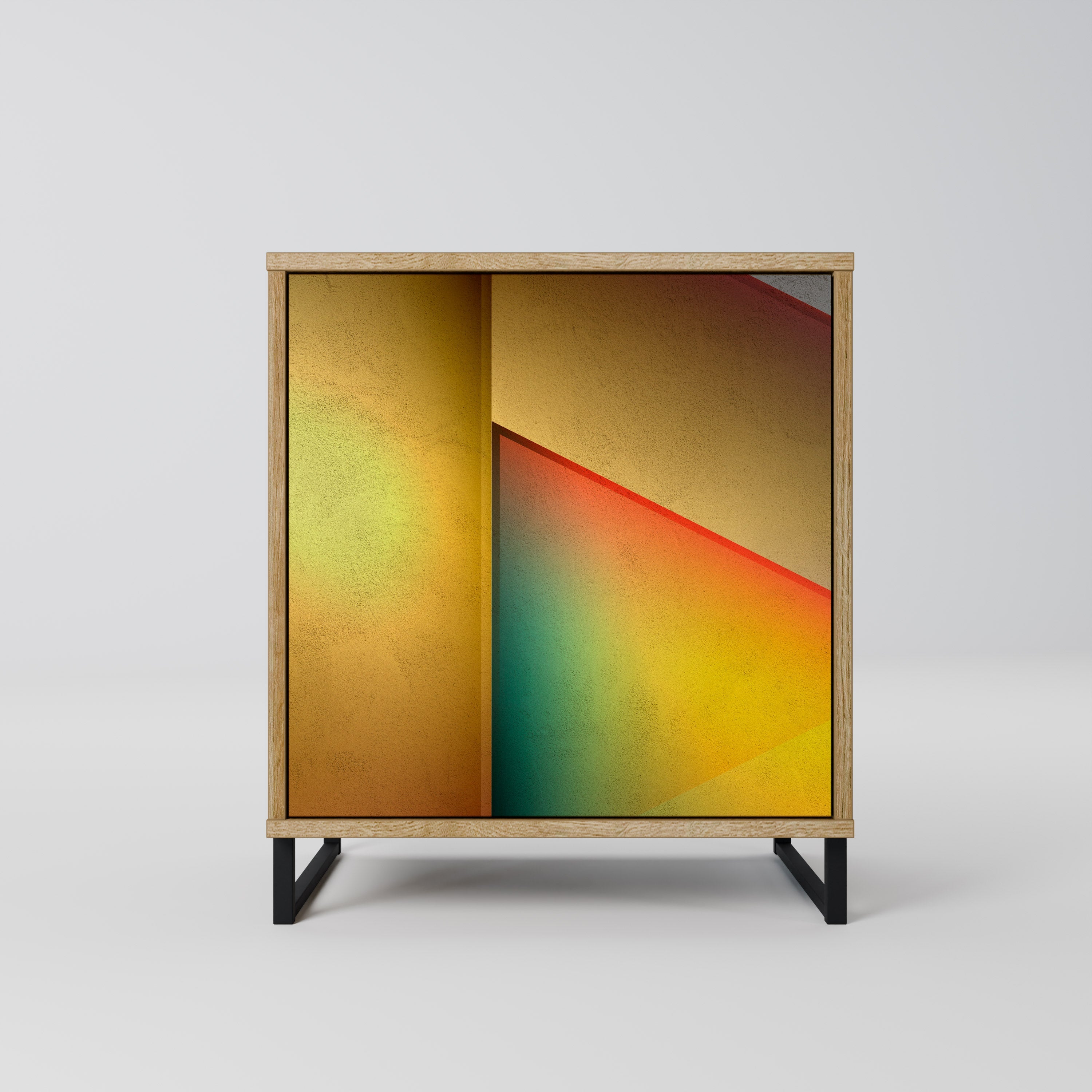 PIERCING SHARPNESS Aparador de 1 Porta em Efeito Carvalho