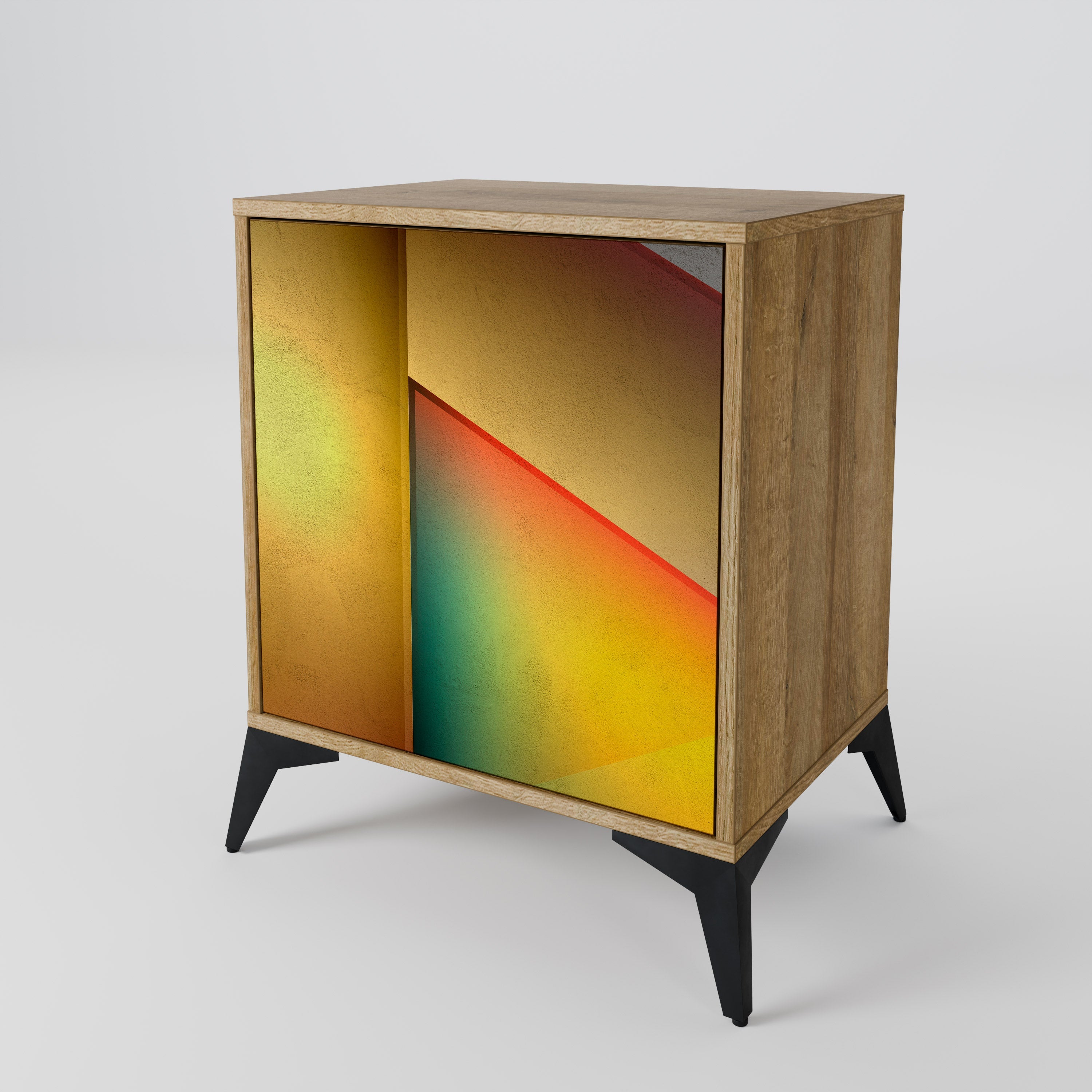 PIERCING SHARPNESS Aparador de 1 Porta em Efeito Carvalho