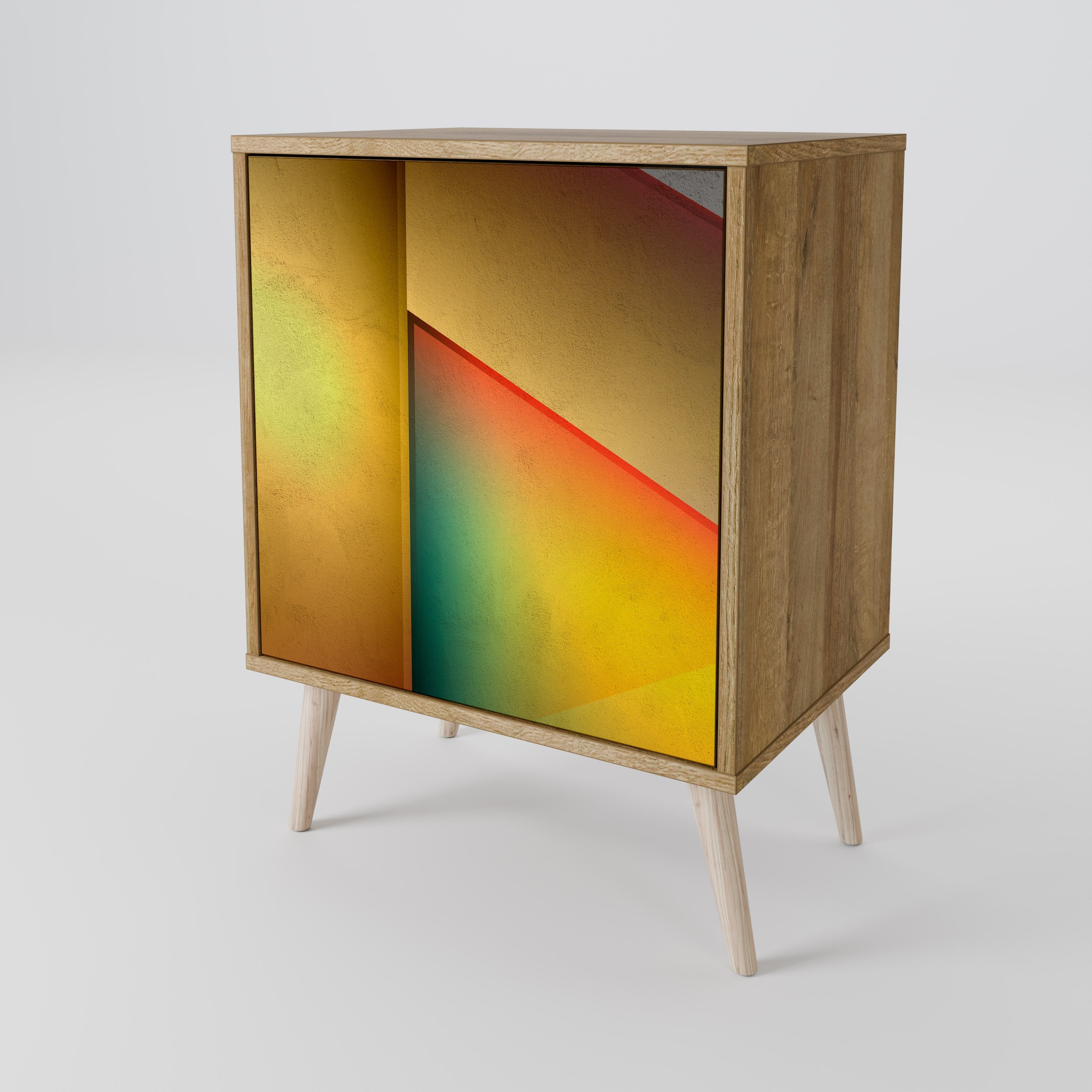 PIERCING SHARPNESS Aparador de 1 Porta em Efeito Carvalho