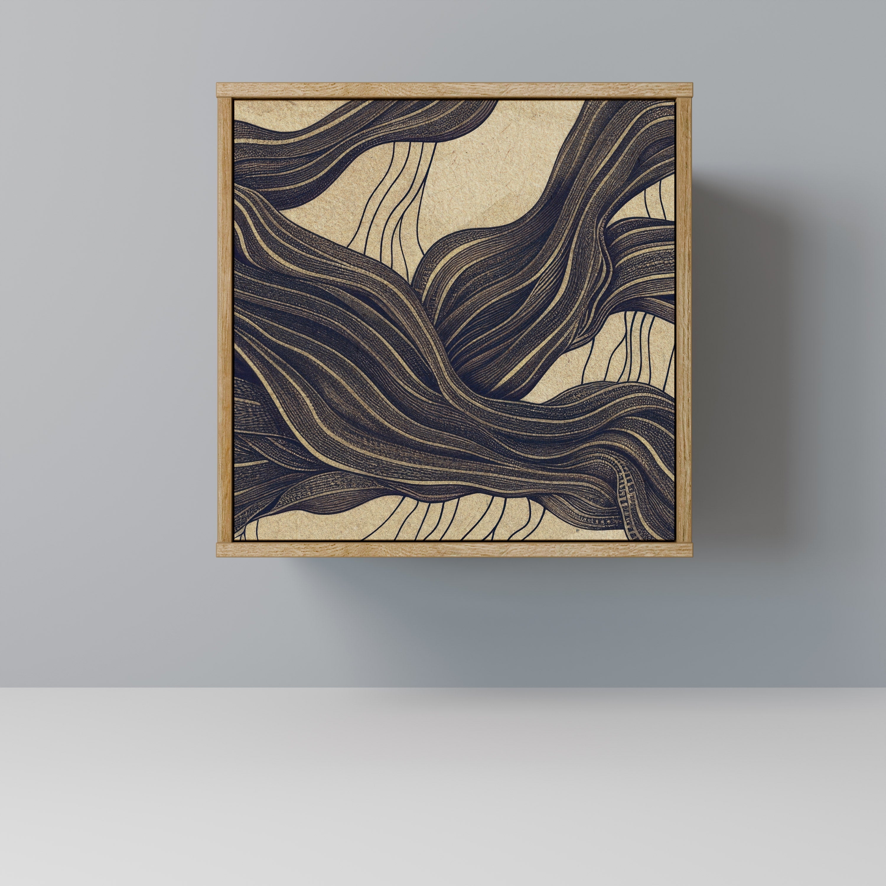 UNIFIED FRAGMENTS Aparador de 1 Porta em Efeito Carvalho