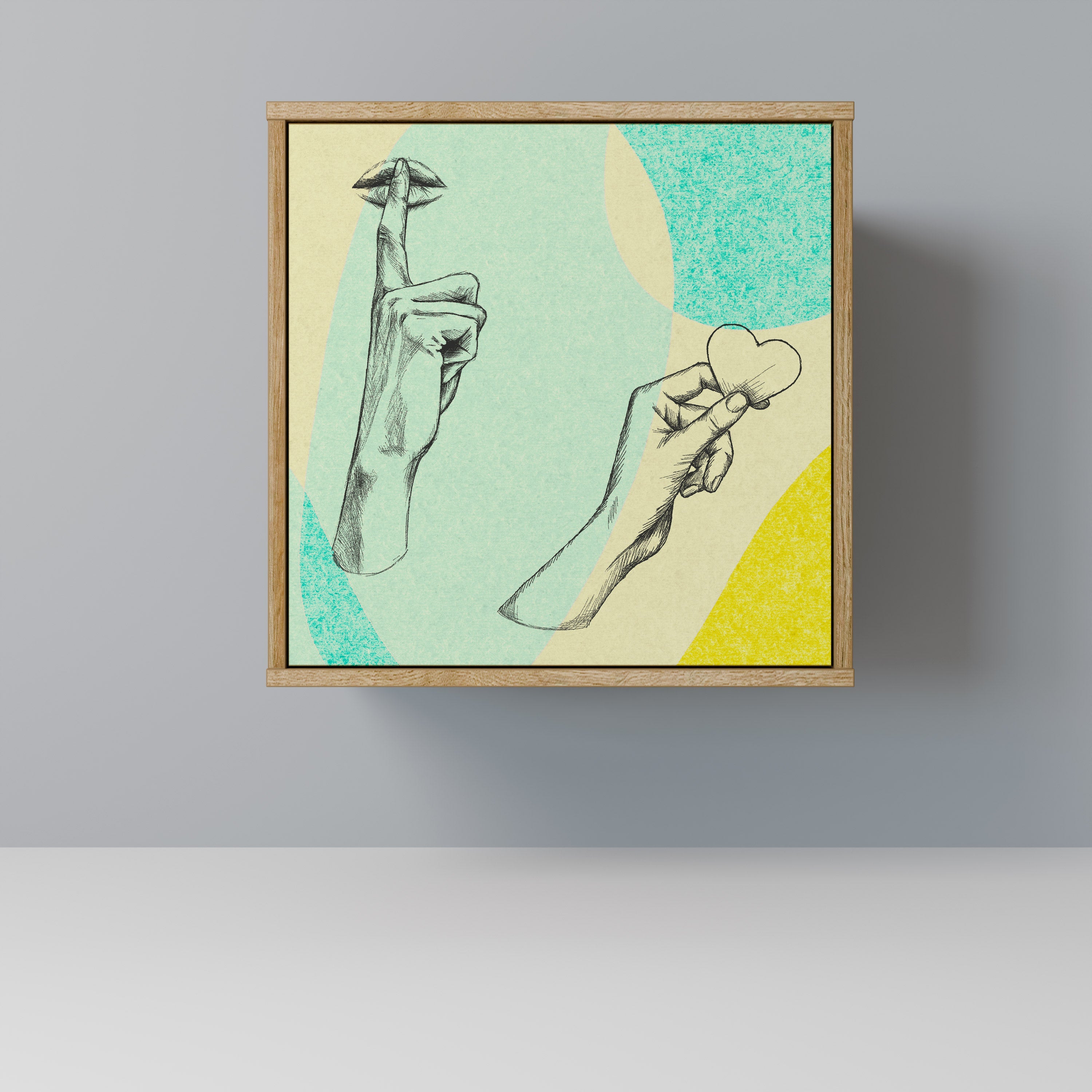 BODY LANGUAGE Aparador de 1 Porta em Efeito Carvalho