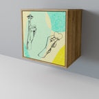 BODY LANGUAGE Aparador de 1 Porta em Efeito Carvalho