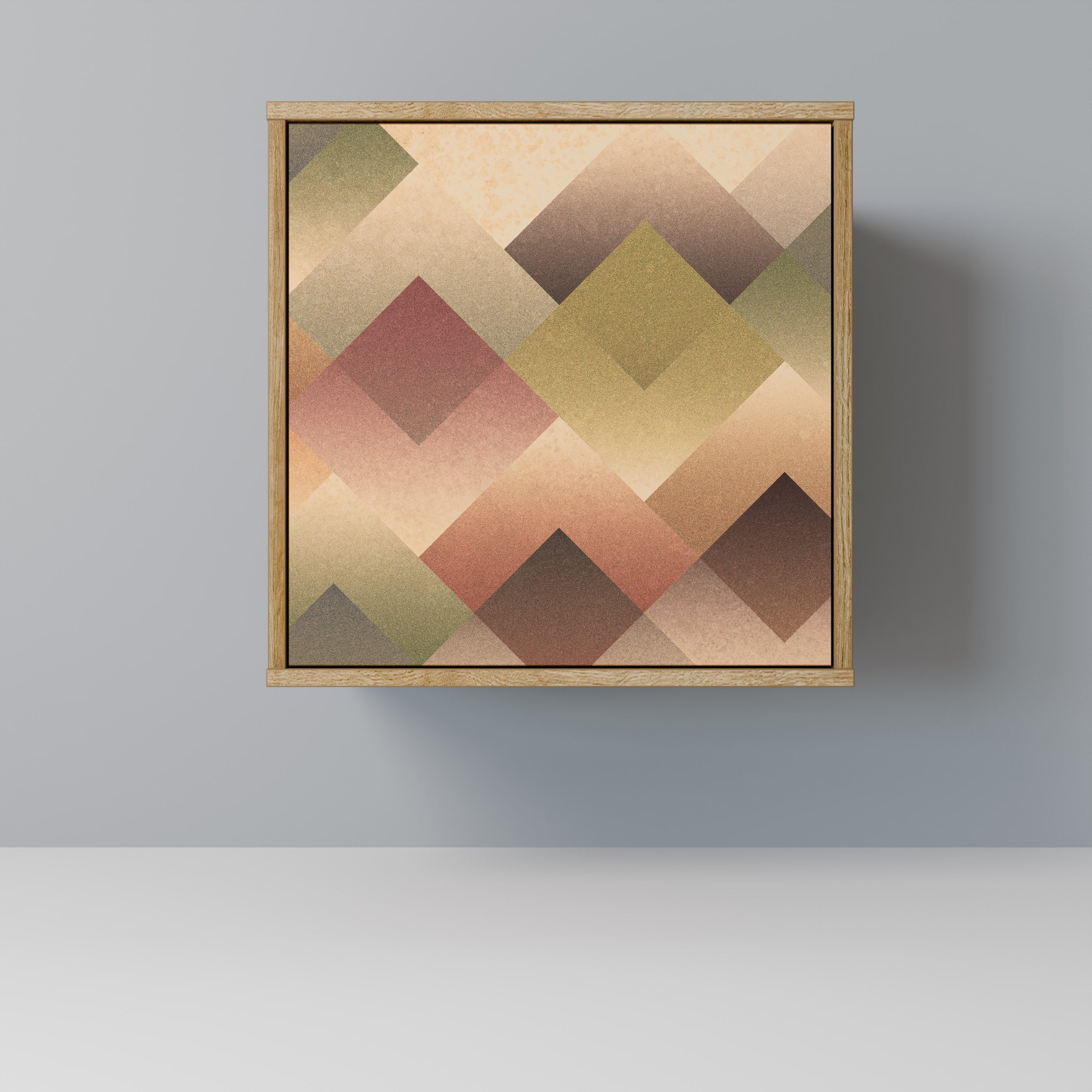 GEOMETRIC FUSION Aparador de 1 Porta em Efeito Carvalho