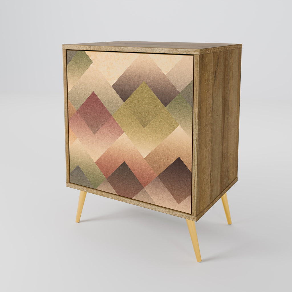 GEOMETRIC FUSION 1-Door Sideboard in Oak Effect