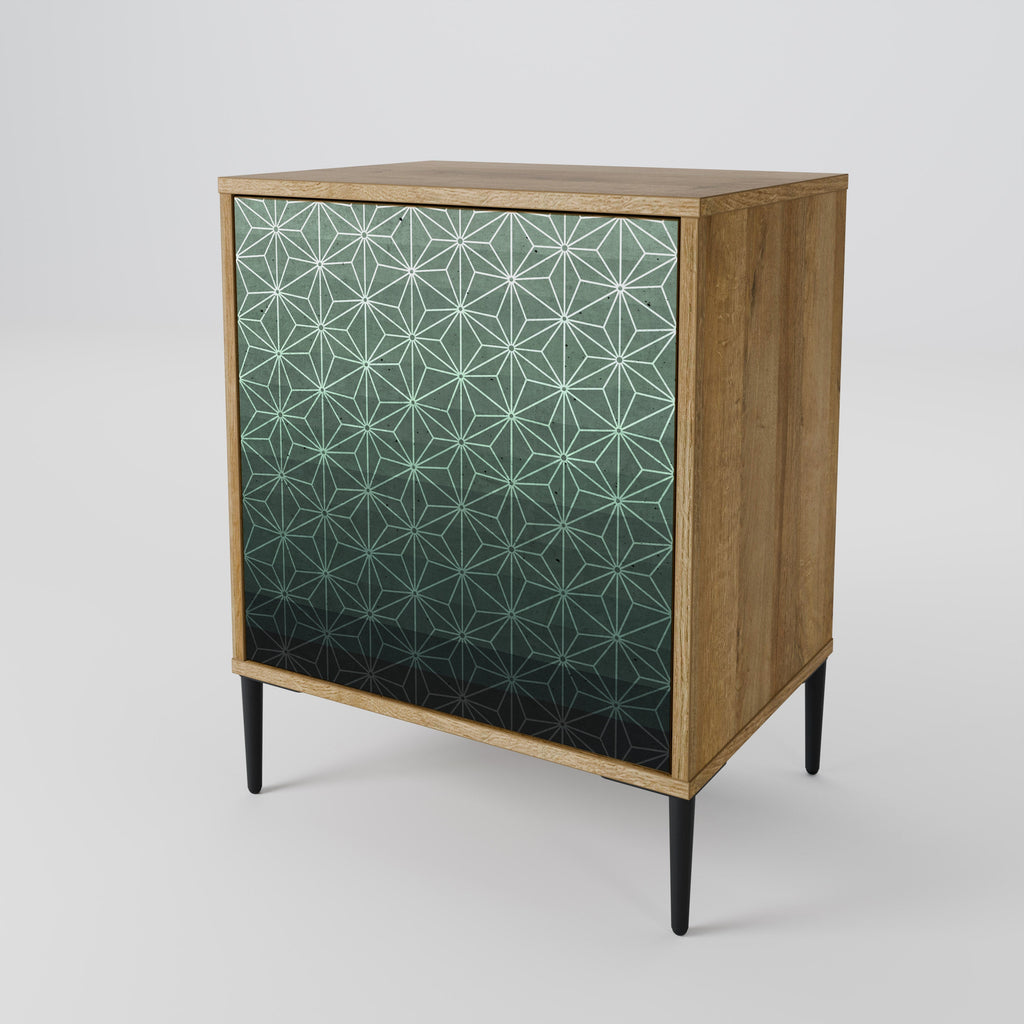 ORNAMENTAL GLIMMER 1-Door Sideboard in Oak Effect