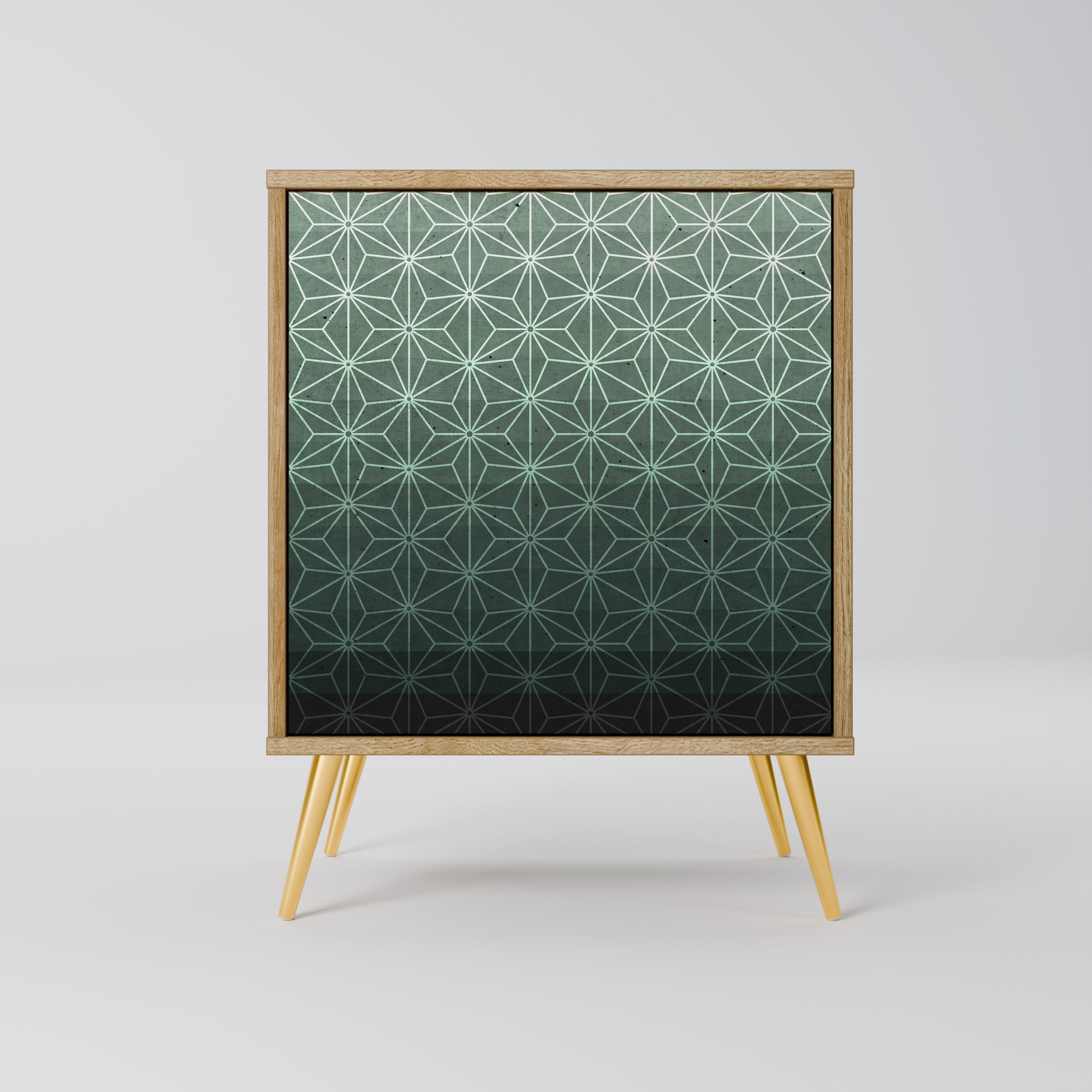 ORNAMENTAL GLIMMER Aparador de 1 Porta em Efeito Carvalho