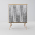 CONCRETE ZIG ZAG 1-Door Sideboard in Oak Effect
