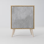 CONCRETE ZIG ZAG 1-Door Sideboard in Oak Effect