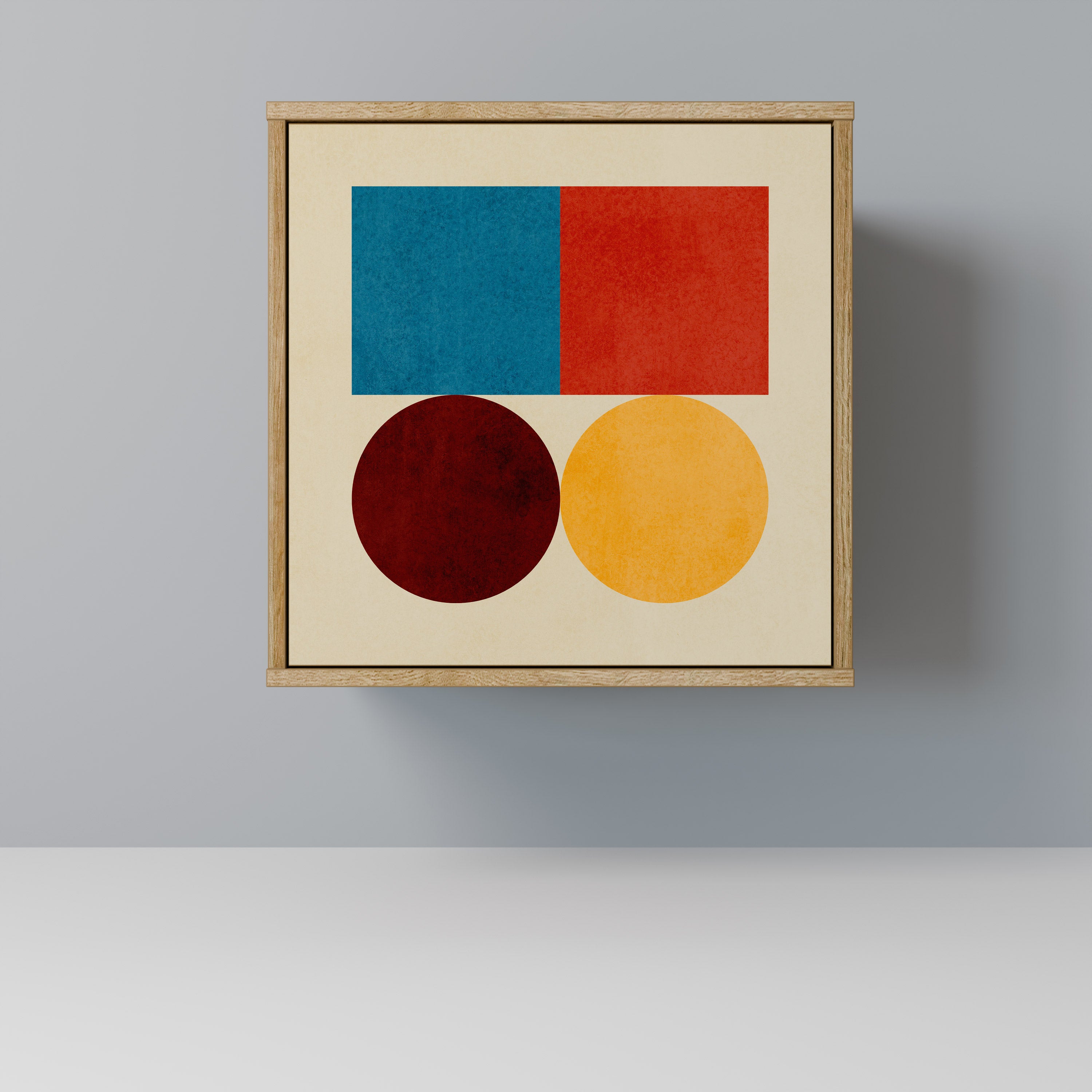 GEOMETRIC PUZZLE Aparador de 1 Porta em Efeito Carvalho