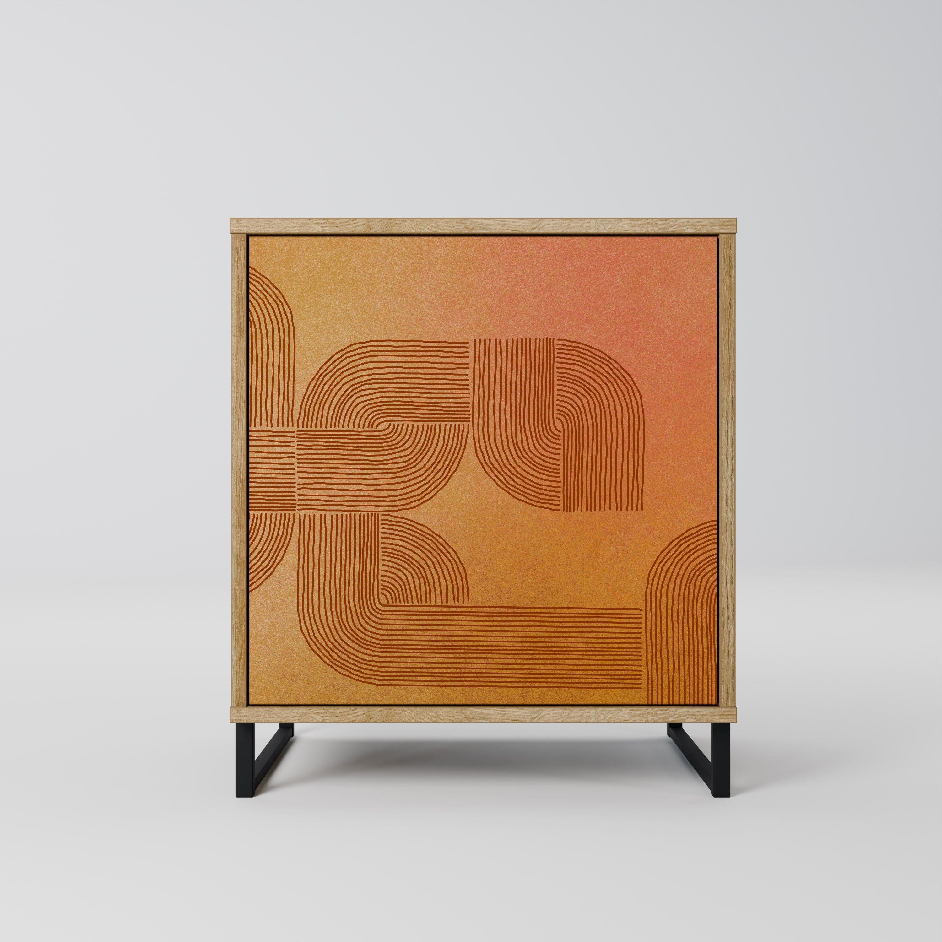 STRENGTHENING RELATION Aparador de 1 Porta em Efeito Carvalho