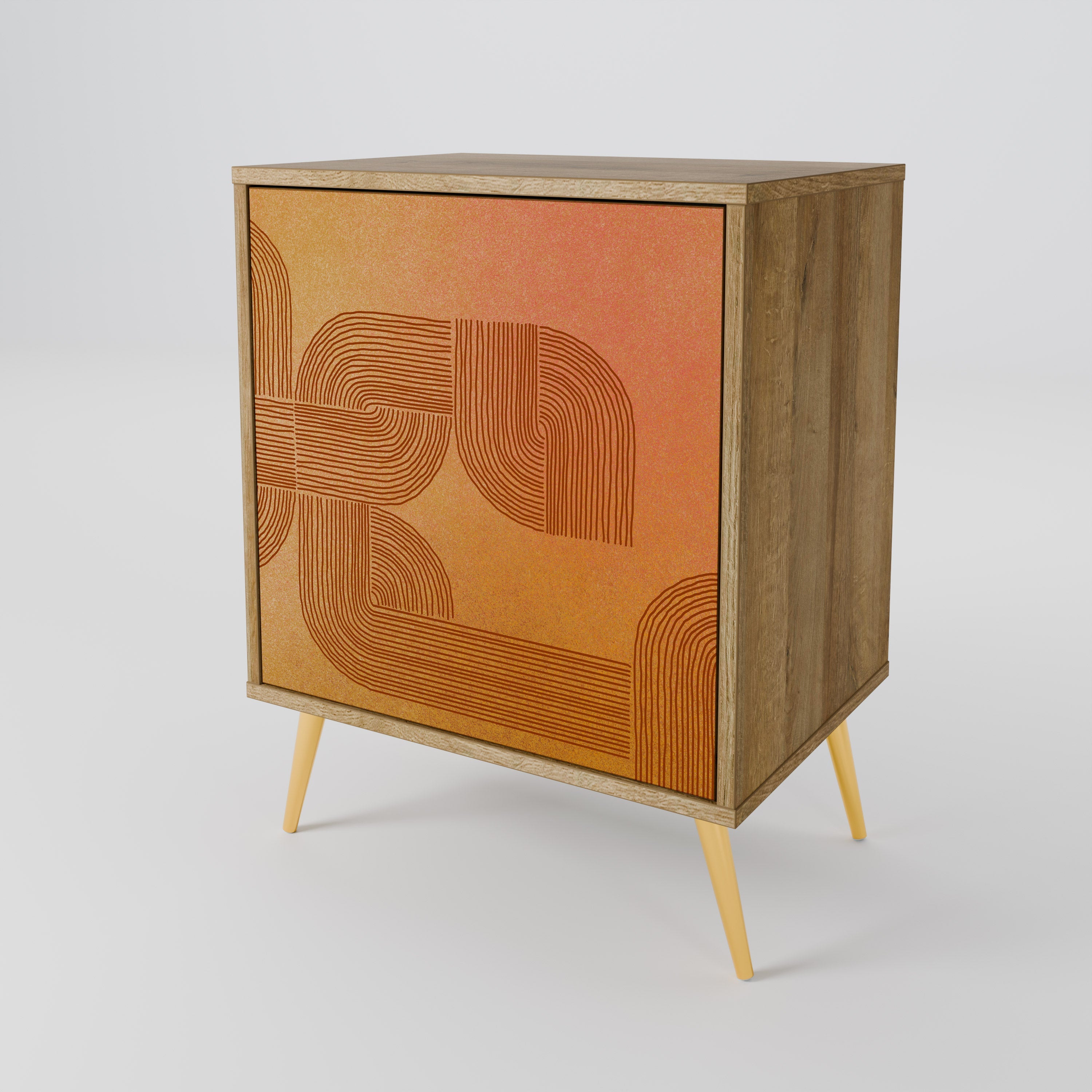 STRENGTHENING RELATION Aparador de 1 Porta em Efeito Carvalho