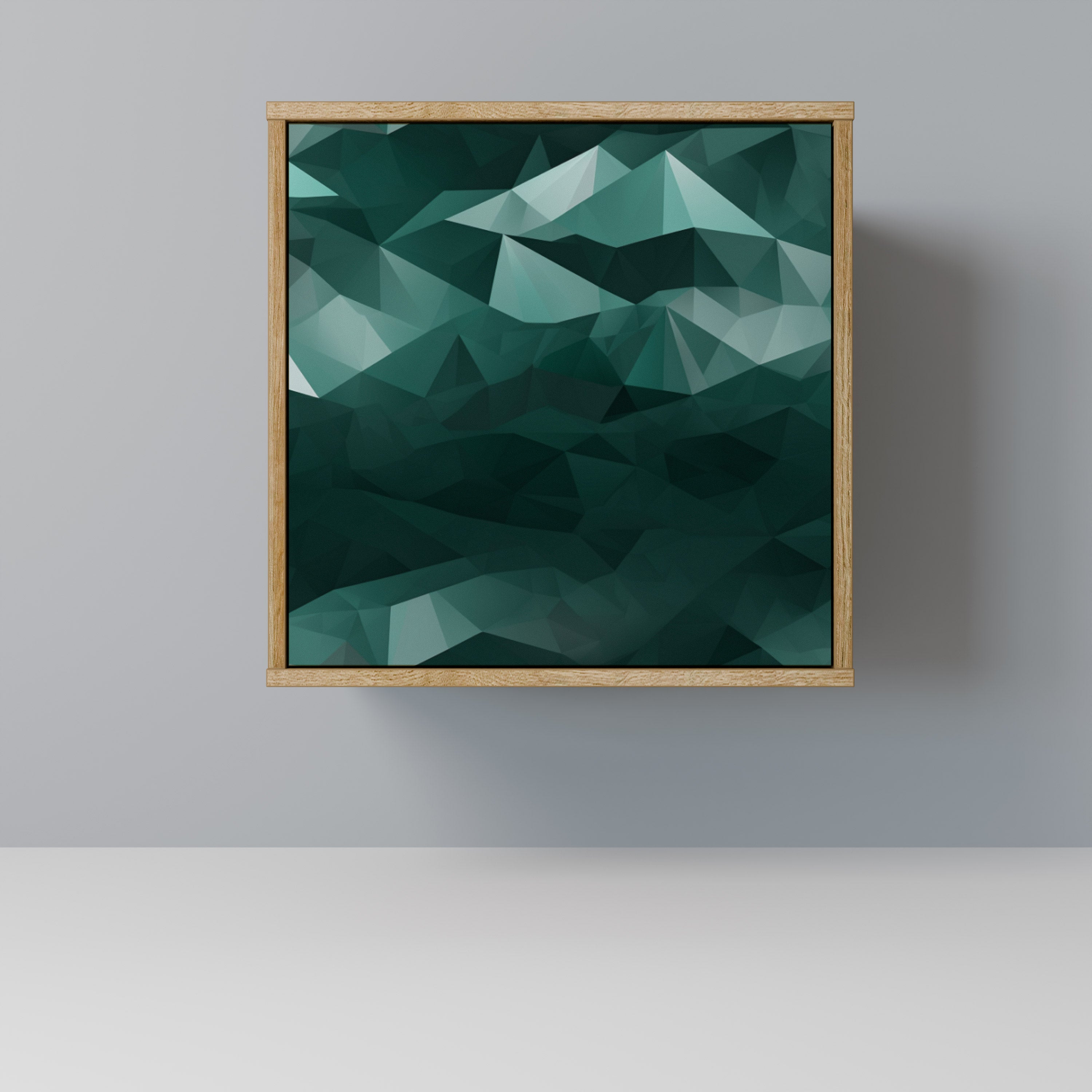 POLYGONAL FLOATING Aparador de 1 Porta em Efeito Carvalho