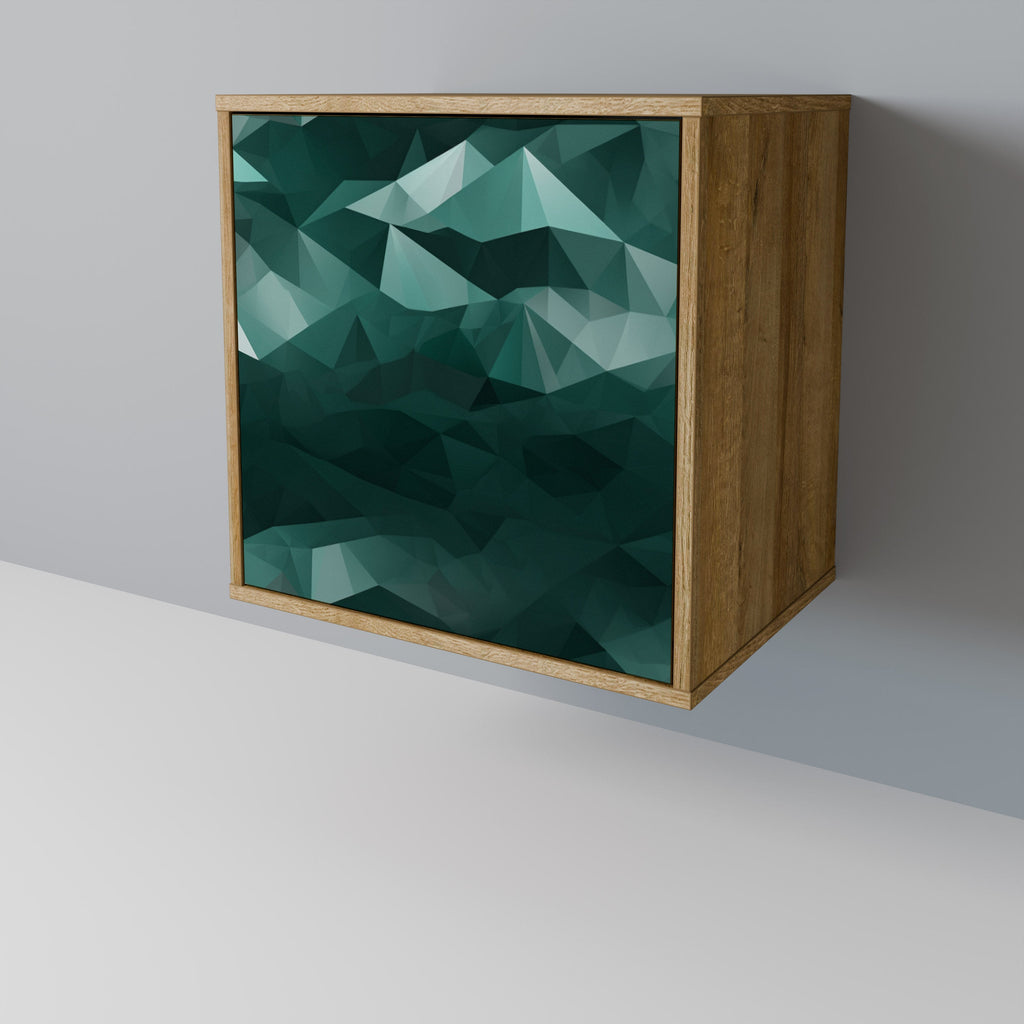POLYGONAL FLOATING 1-Door Sideboard in Oak Effect