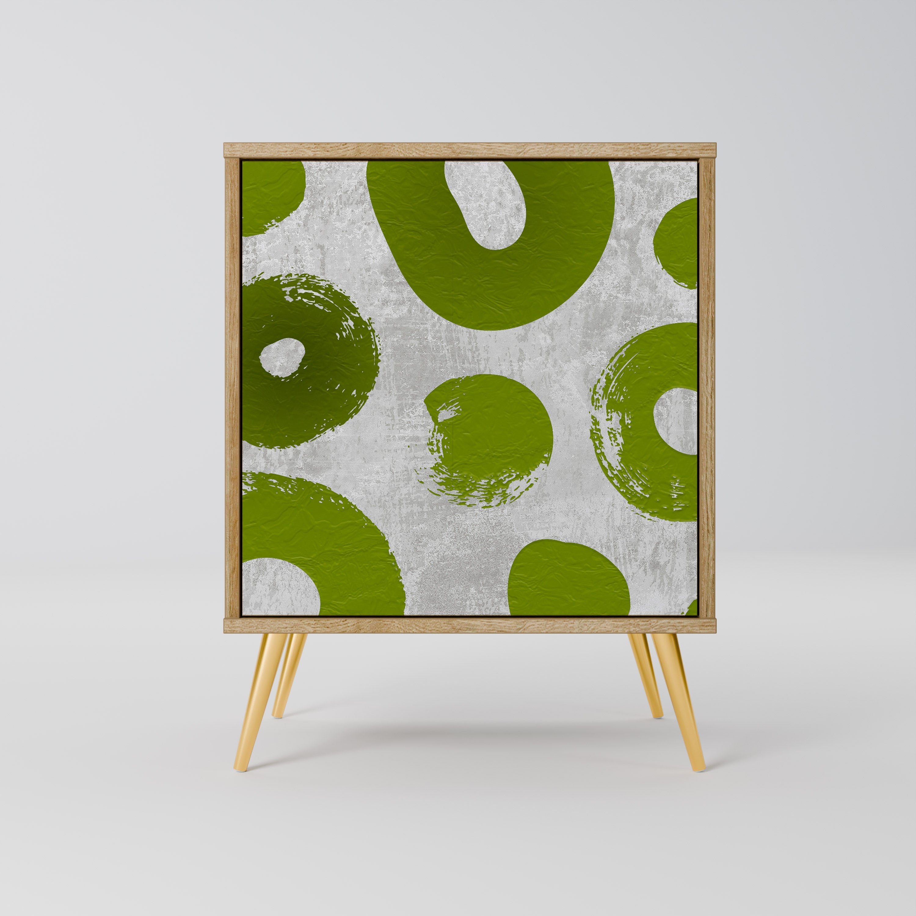 GREEN RHAPSODY Aparador de 1 Porta em Efeito Carvalho