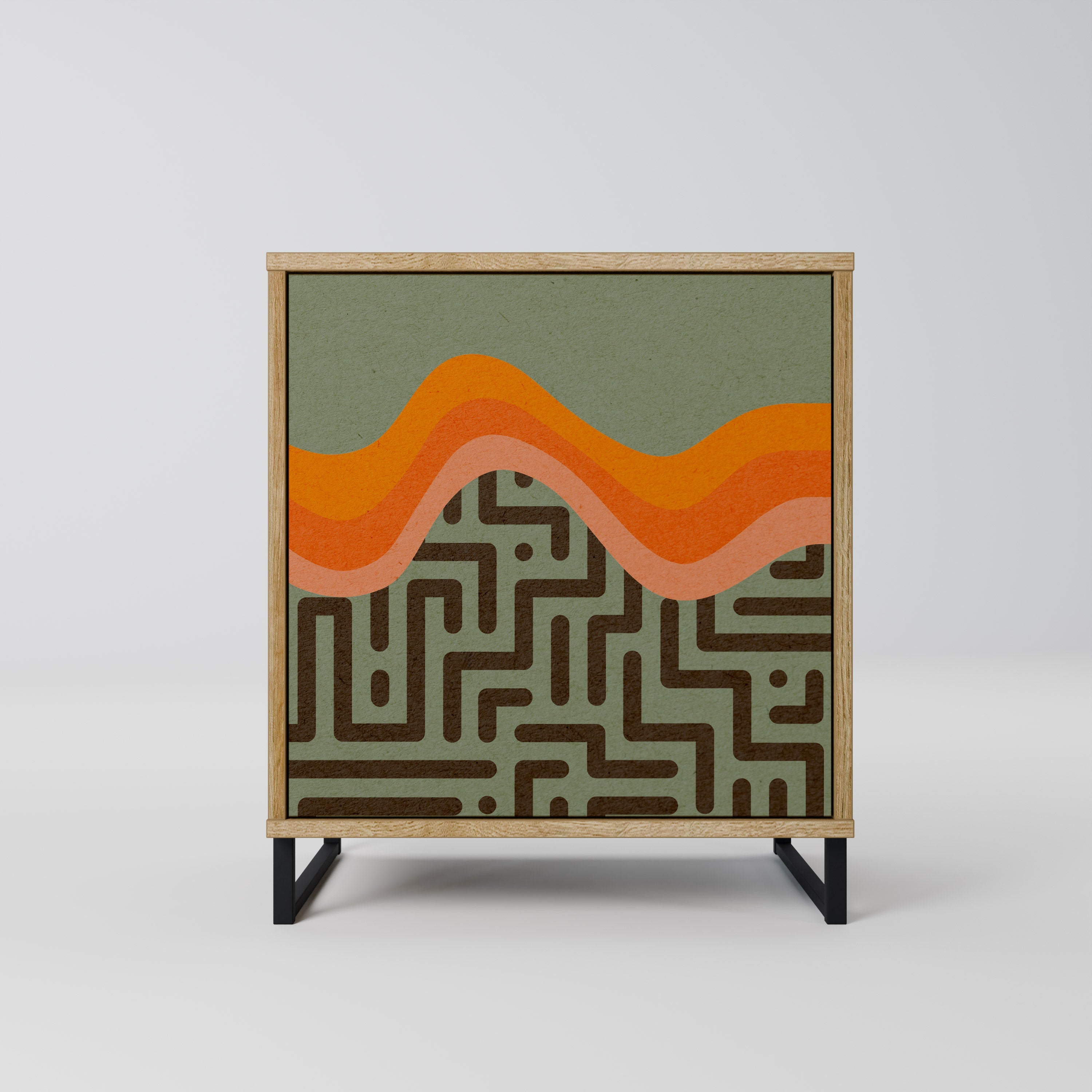 SIMPLE SOLUTIONS Aparador de 1 Porta em Efeito Carvalho