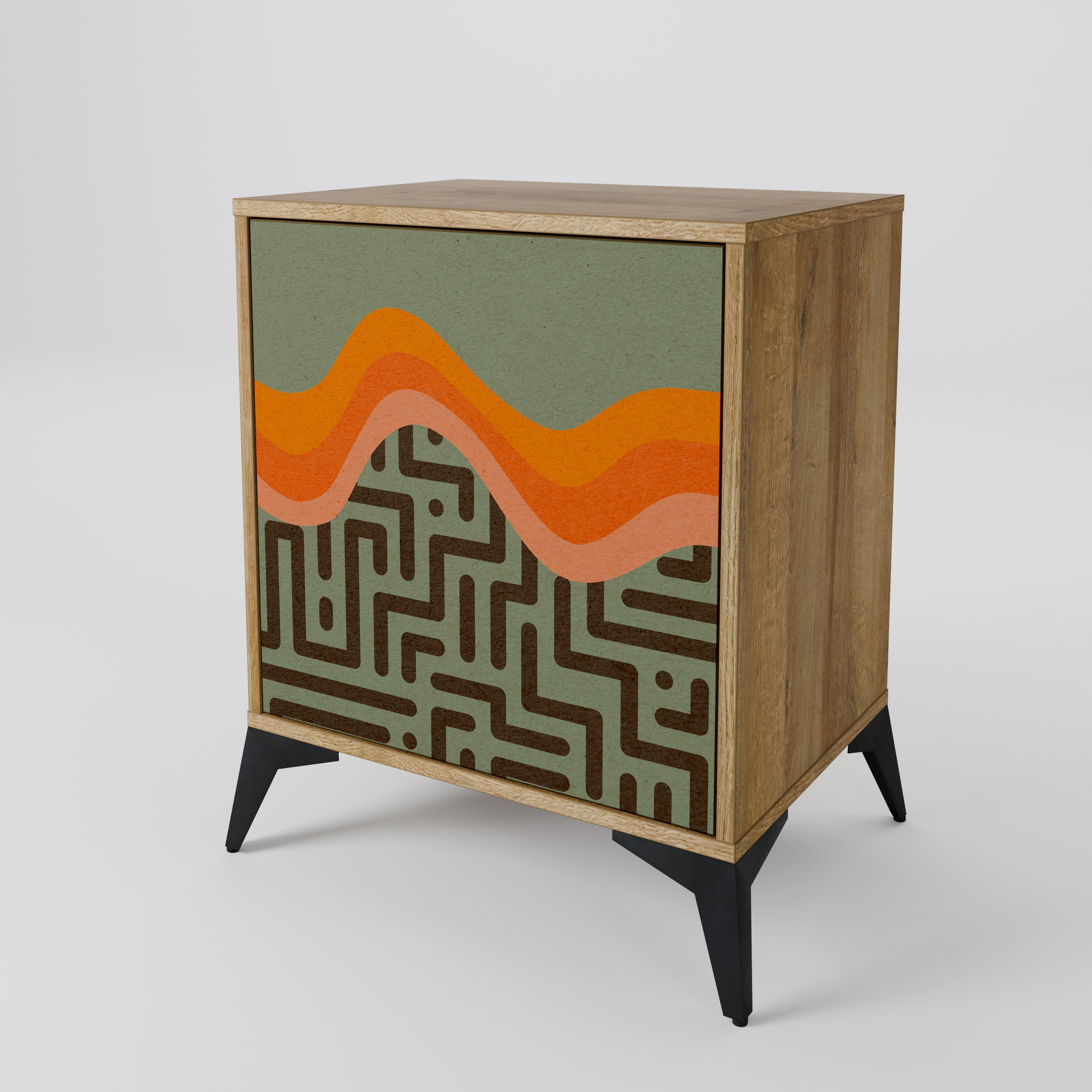 SIMPLE SOLUTIONS Aparador de 1 Porta em Efeito Carvalho