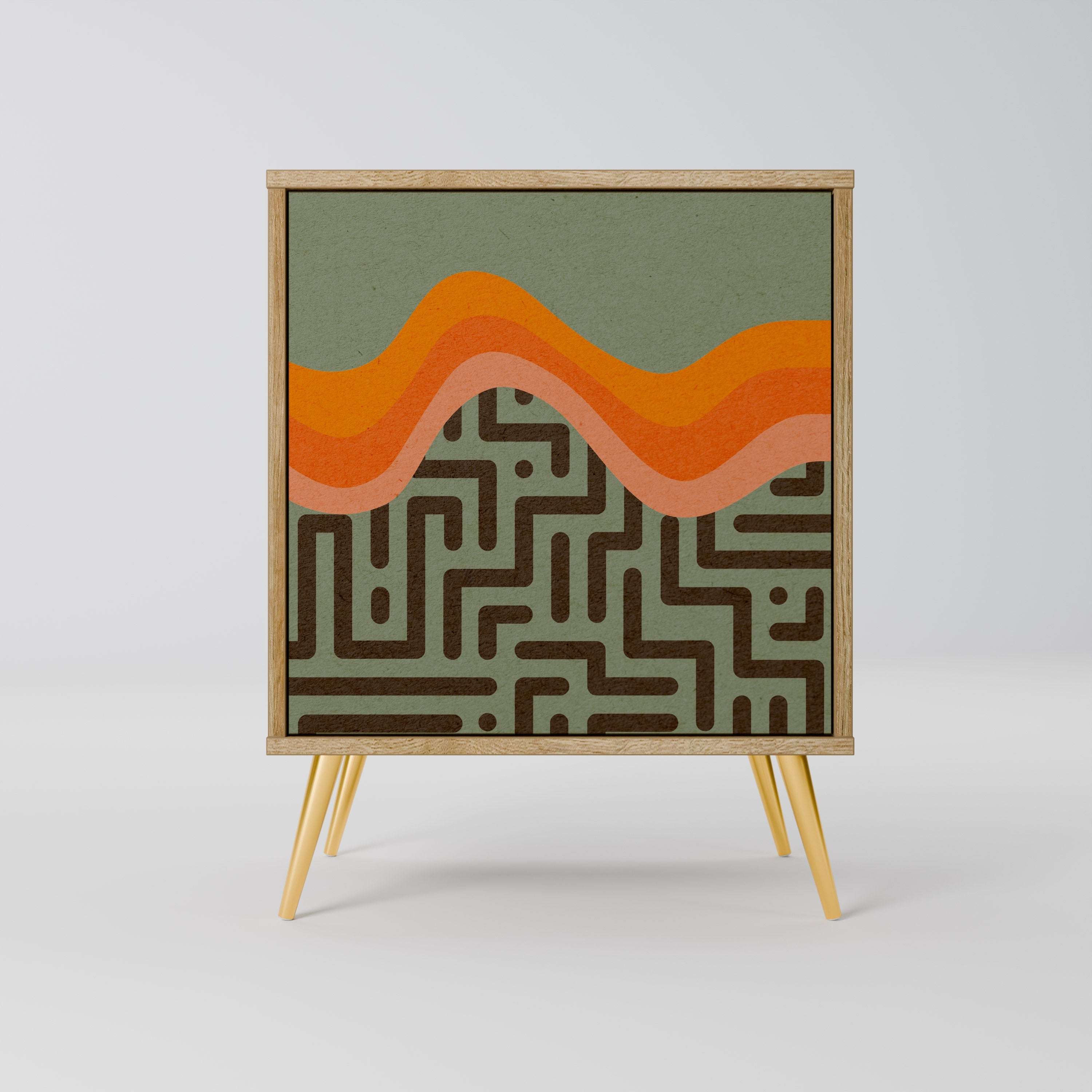 SIMPLE SOLUTIONS Aparador de 1 Porta em Efeito Carvalho