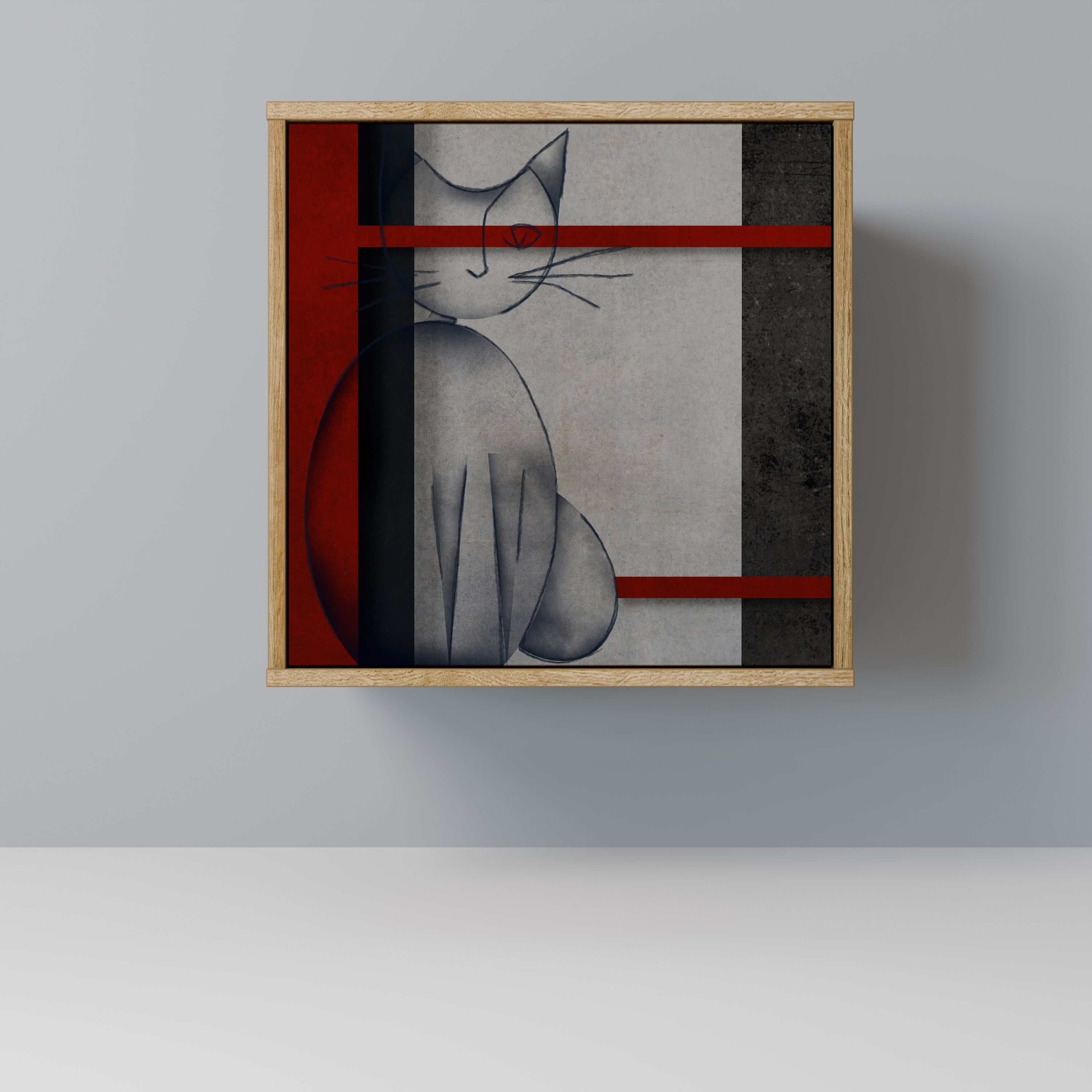 GRAY FIGURES Aparador de 1 Porta em Efeito Carvalho