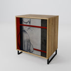 GRAY FIGURES 1-Door Sideboard in Oak Effect