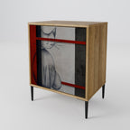 GRAY FIGURES 1-Door Sideboard in Oak Effect