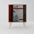 GRAY FIGURES 1-Door Sideboard in Oak Effect