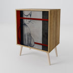 GRAY FIGURES 1-Door Sideboard in Oak Effect