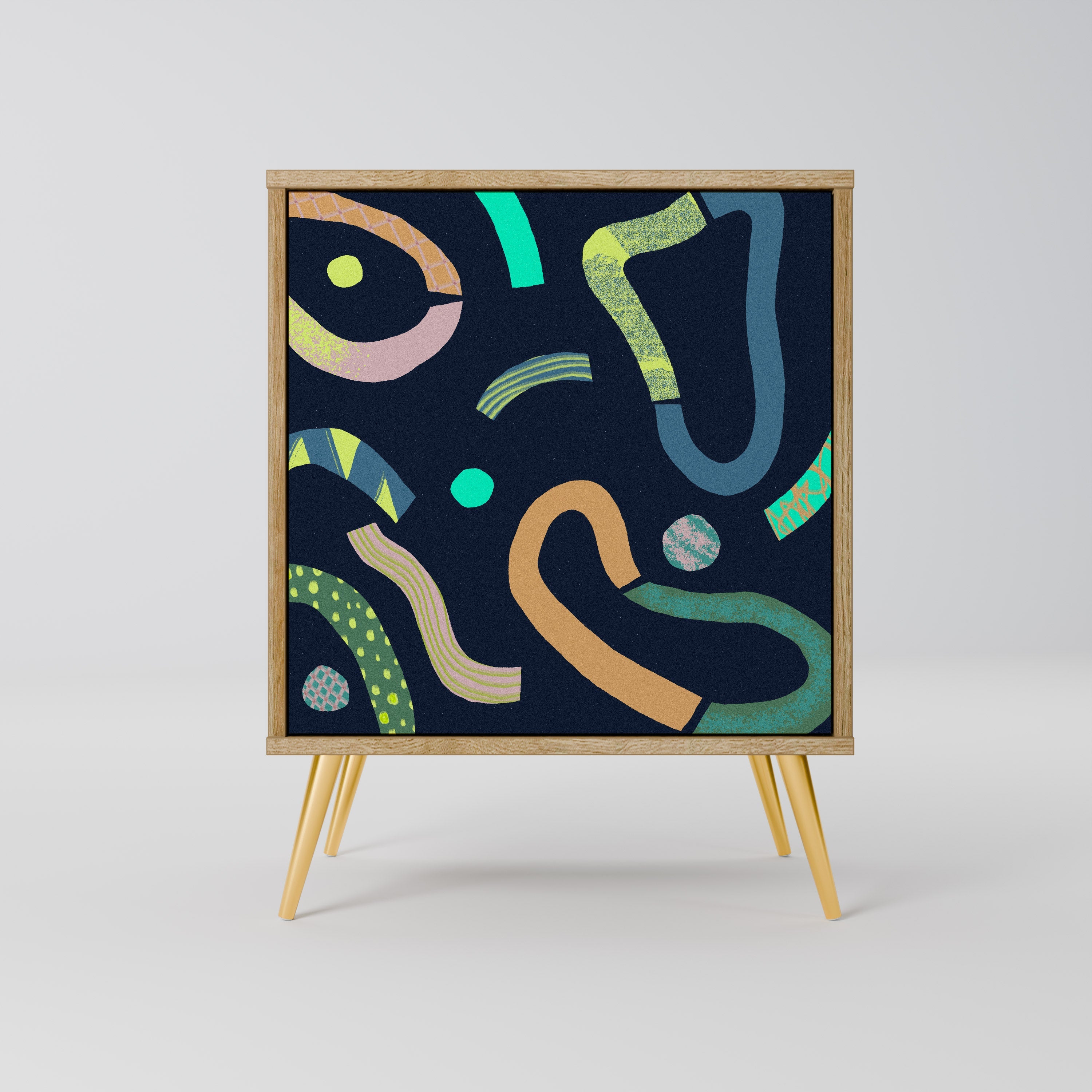 CONTRAST DANCE Aparador de 1 Porta em Efeito Carvalho