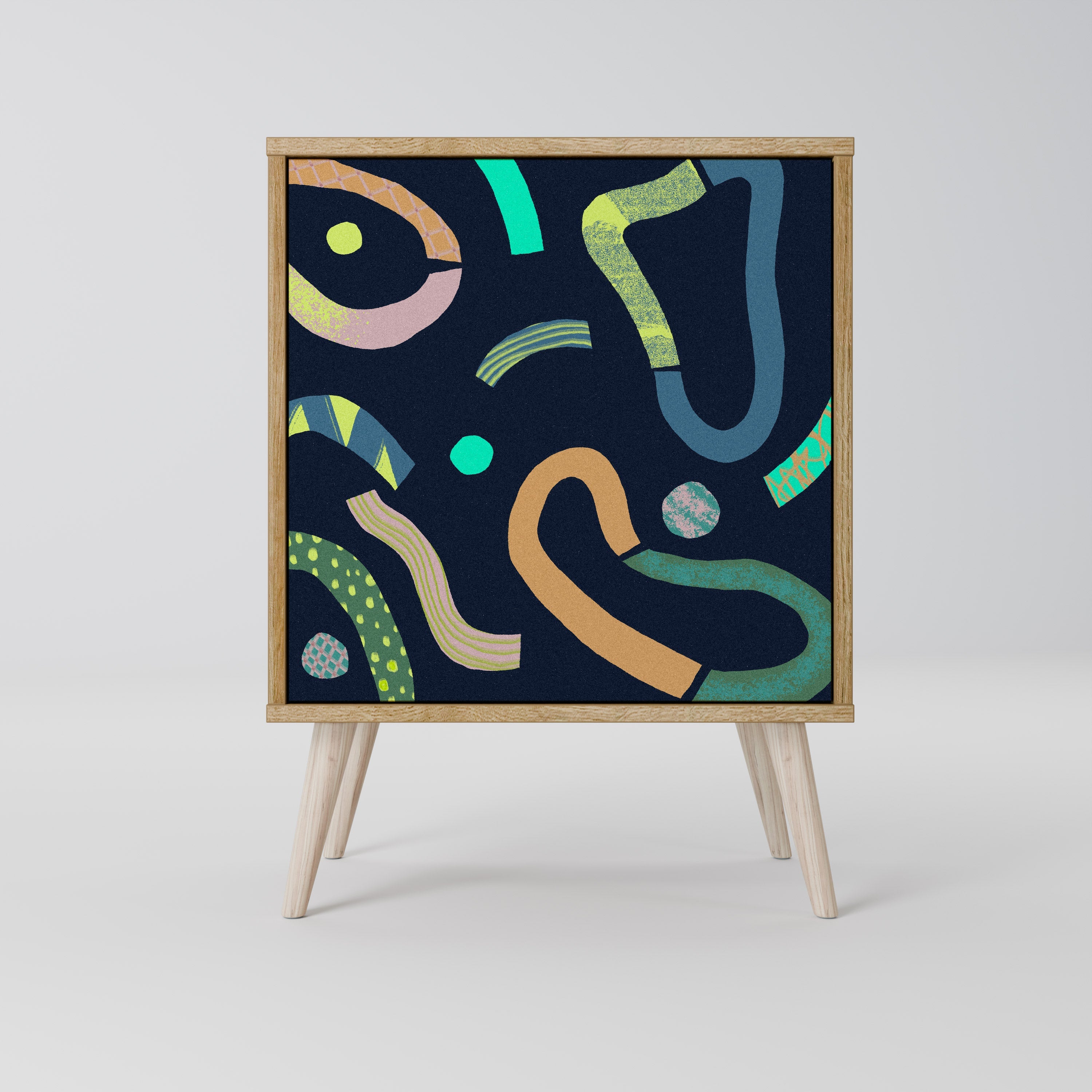 CONTRAST DANCE Aparador de 1 Porta em Efeito Carvalho