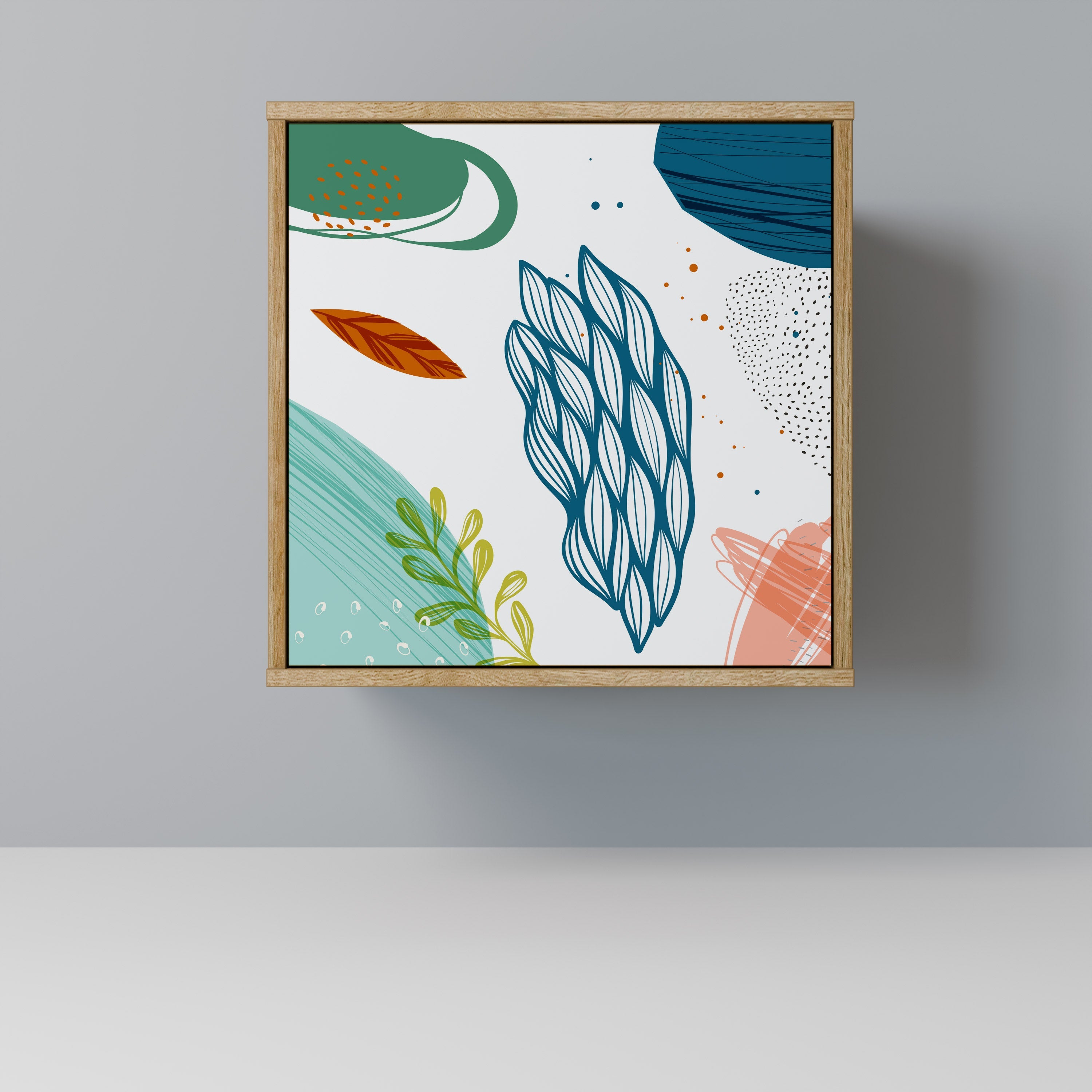 BOTANICAL HURRICANE Aparador de 1 Porta em Efeito Carvalho