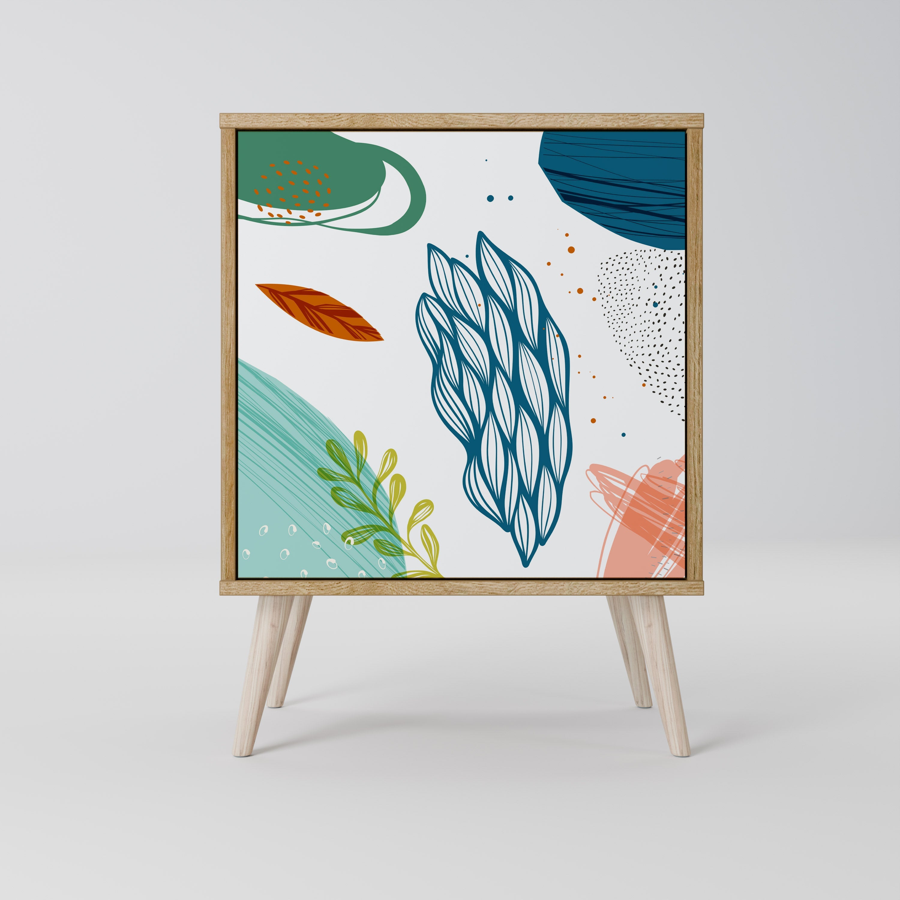 BOTANICAL HURRICANE Aparador de 1 Porta em Efeito Carvalho