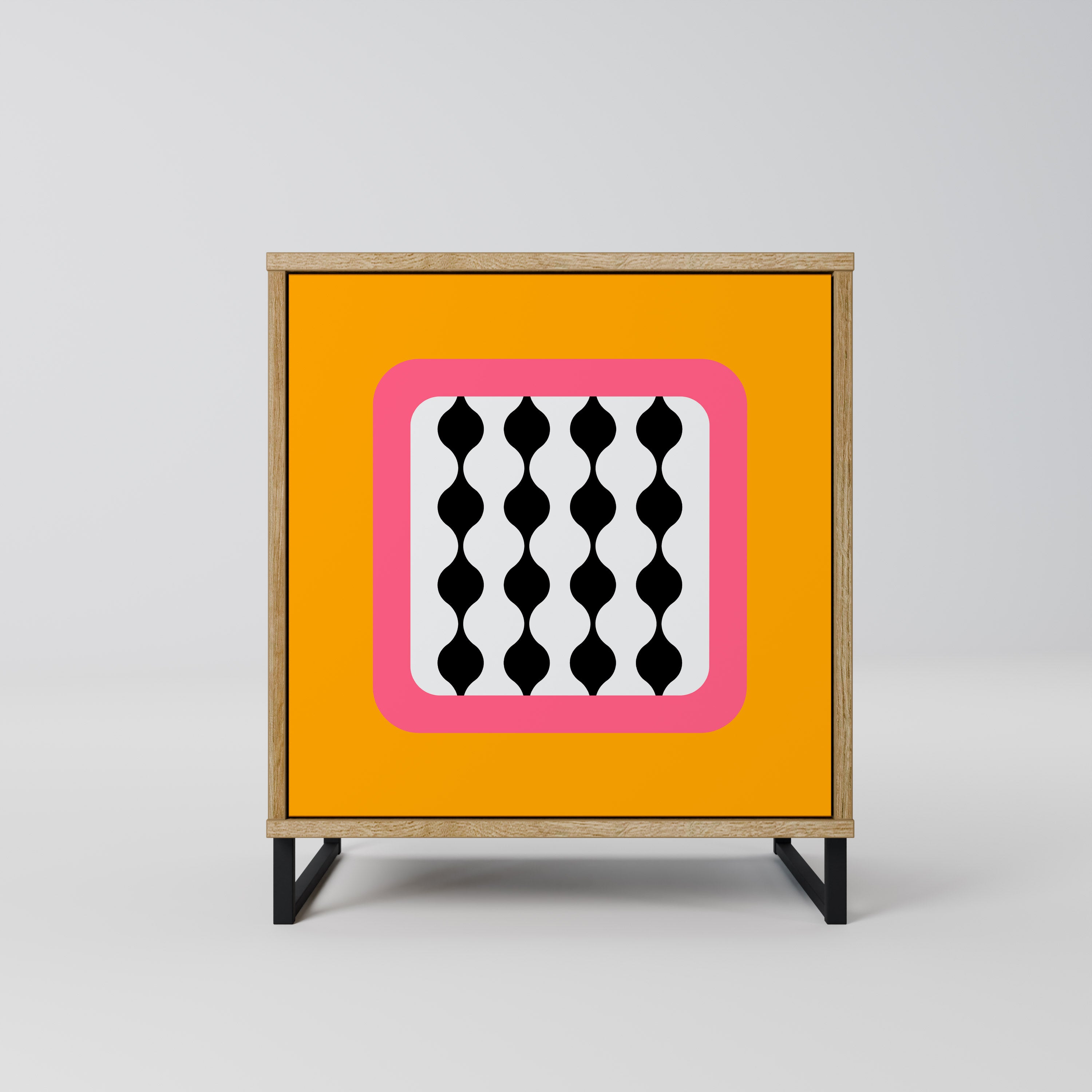 TEARS IN HEAVEN Aparador de 1 Porta em Efeito Carvalho