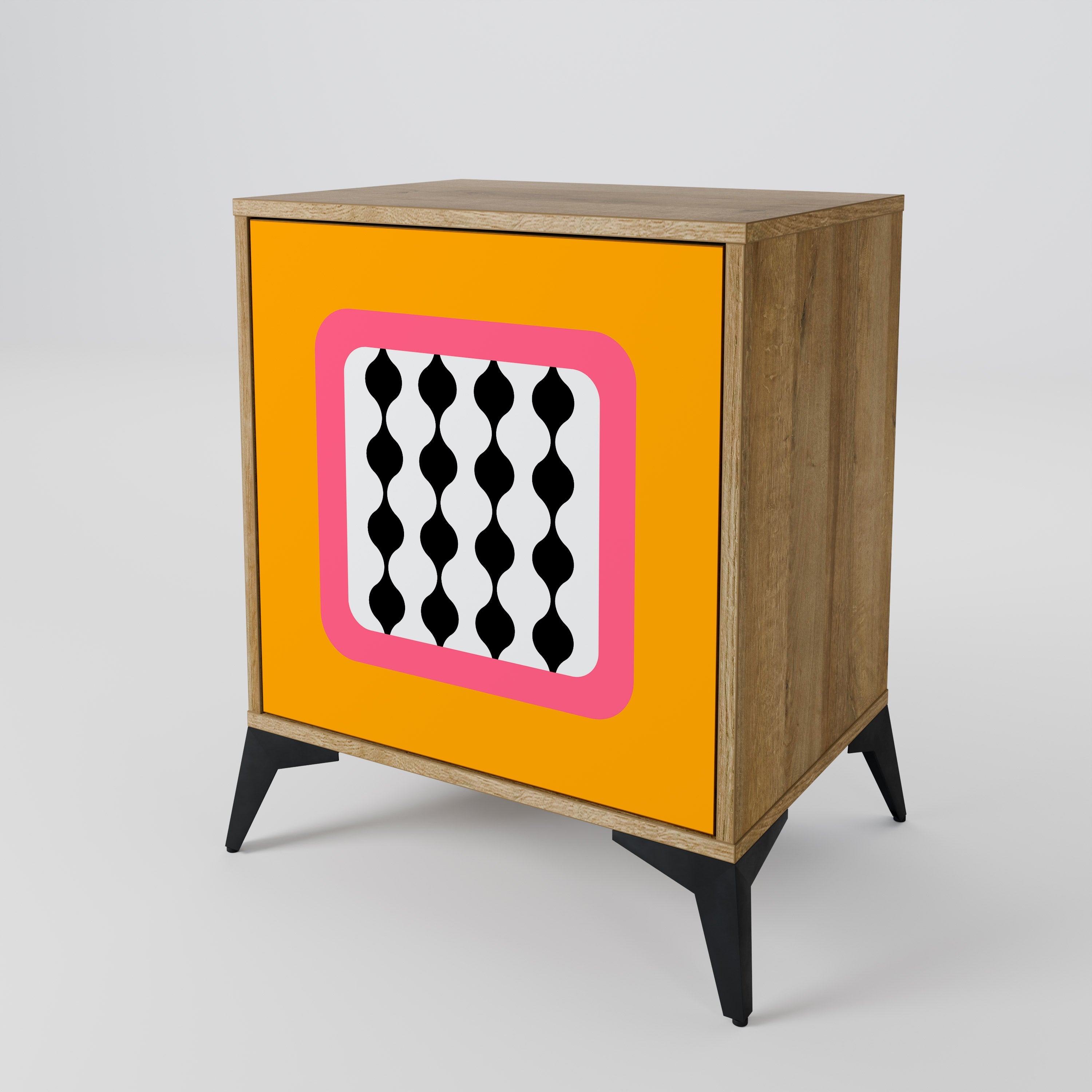 TEARS IN HEAVEN Aparador de 1 Porta em Efeito Carvalho