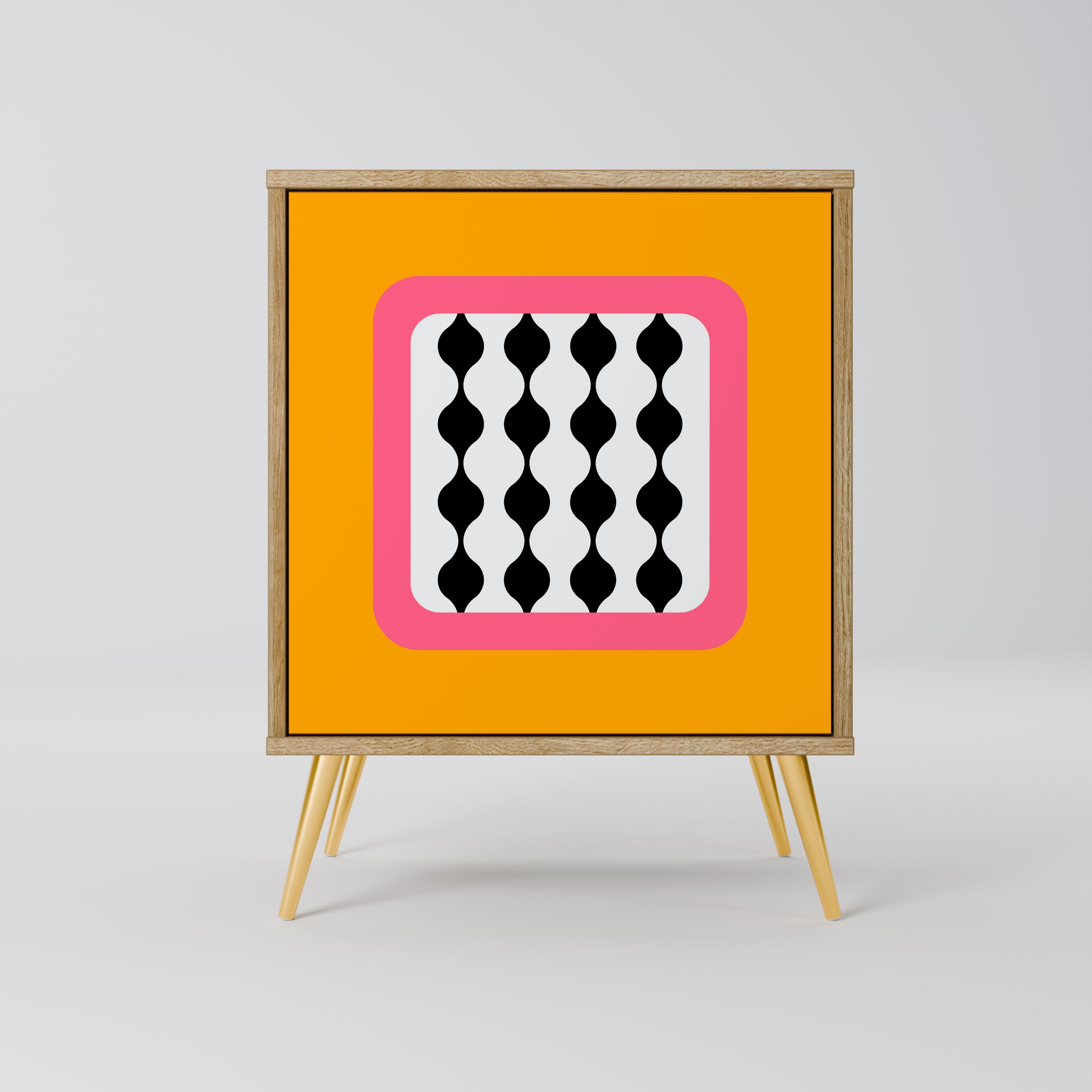 TEARS IN HEAVEN Aparador de 1 Porta em Efeito Carvalho