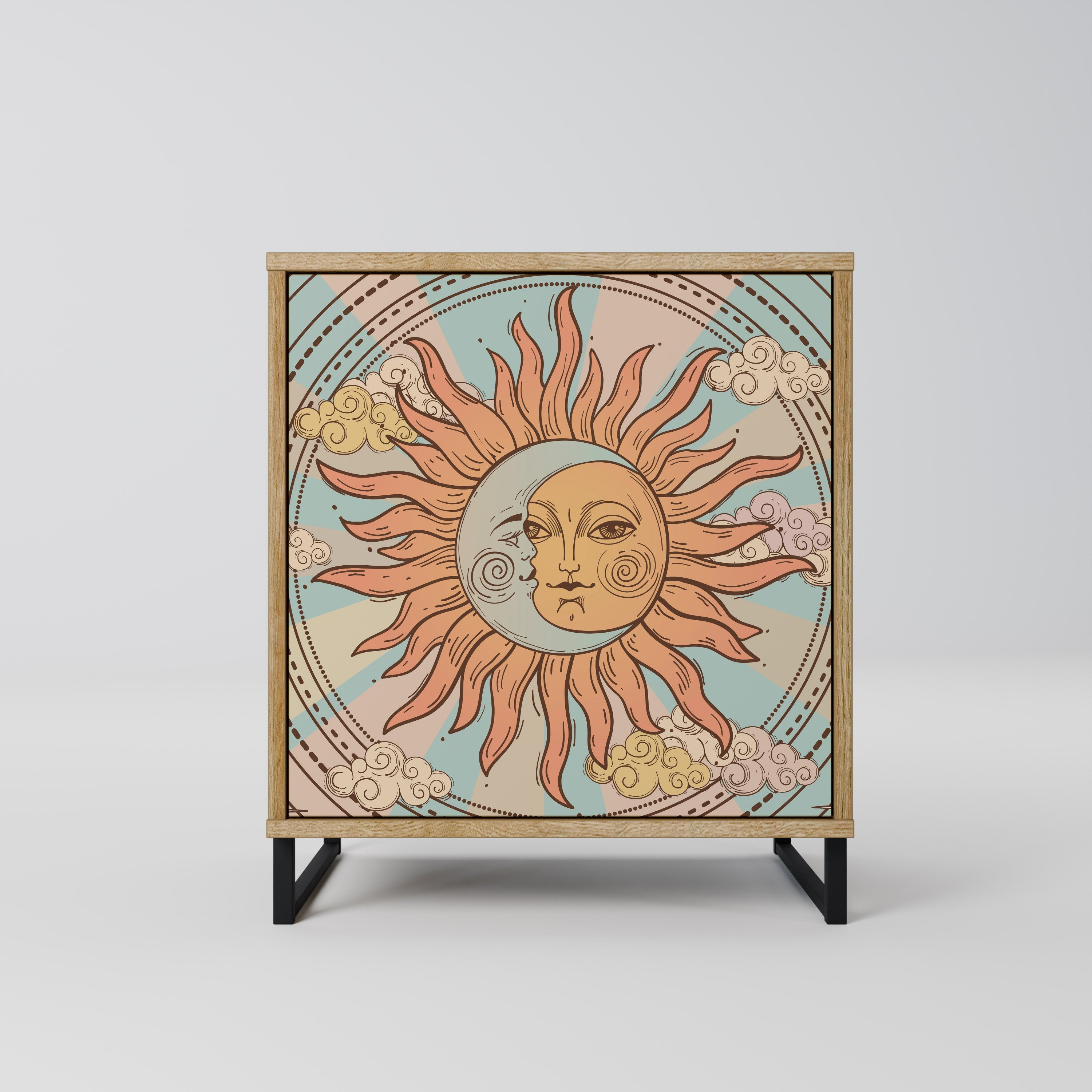 MYSTICAL STRUCTURE Aparador de 1 Porta em Efeito Carvalho