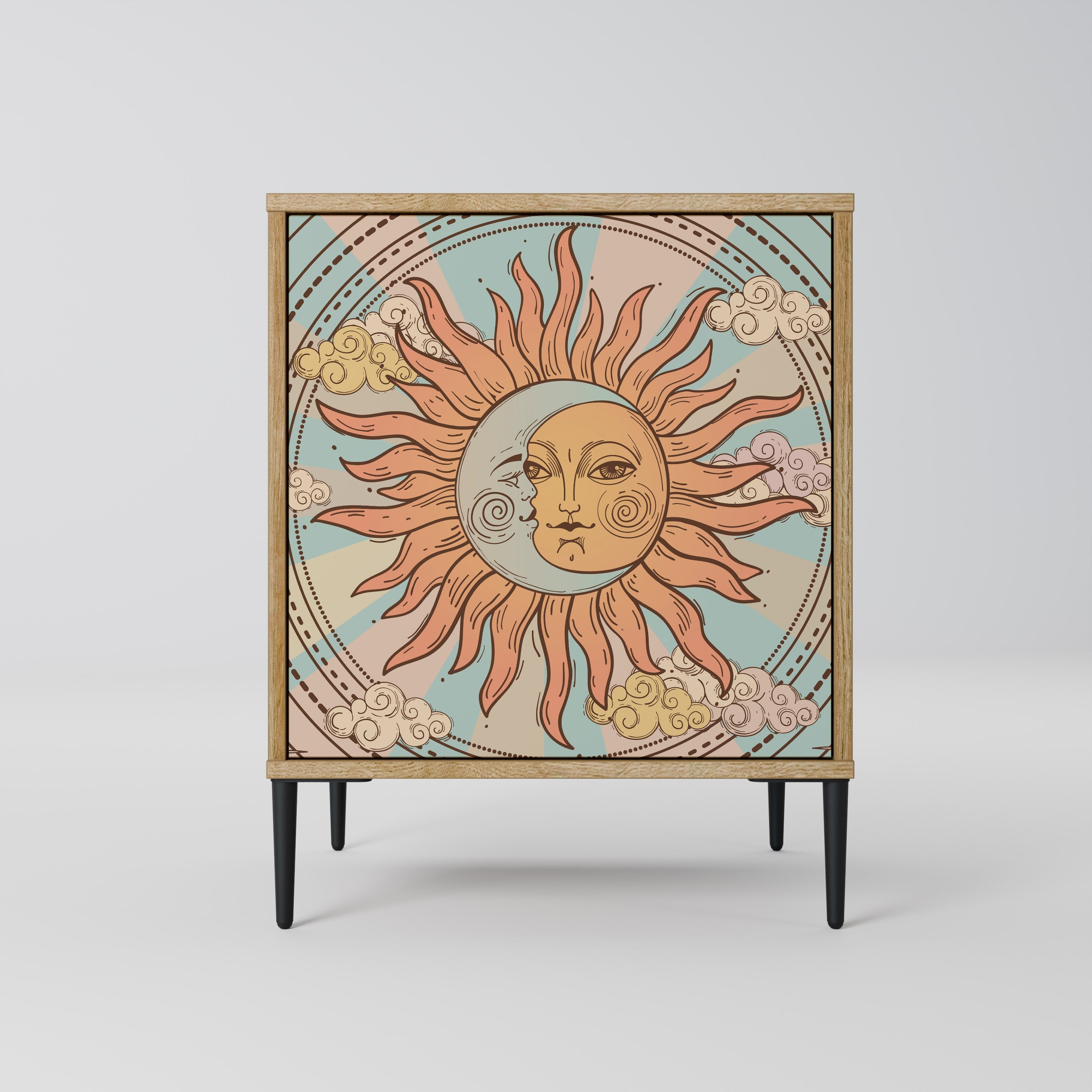 MYSTICAL STRUCTURE Aparador de 1 Porta em Efeito Carvalho