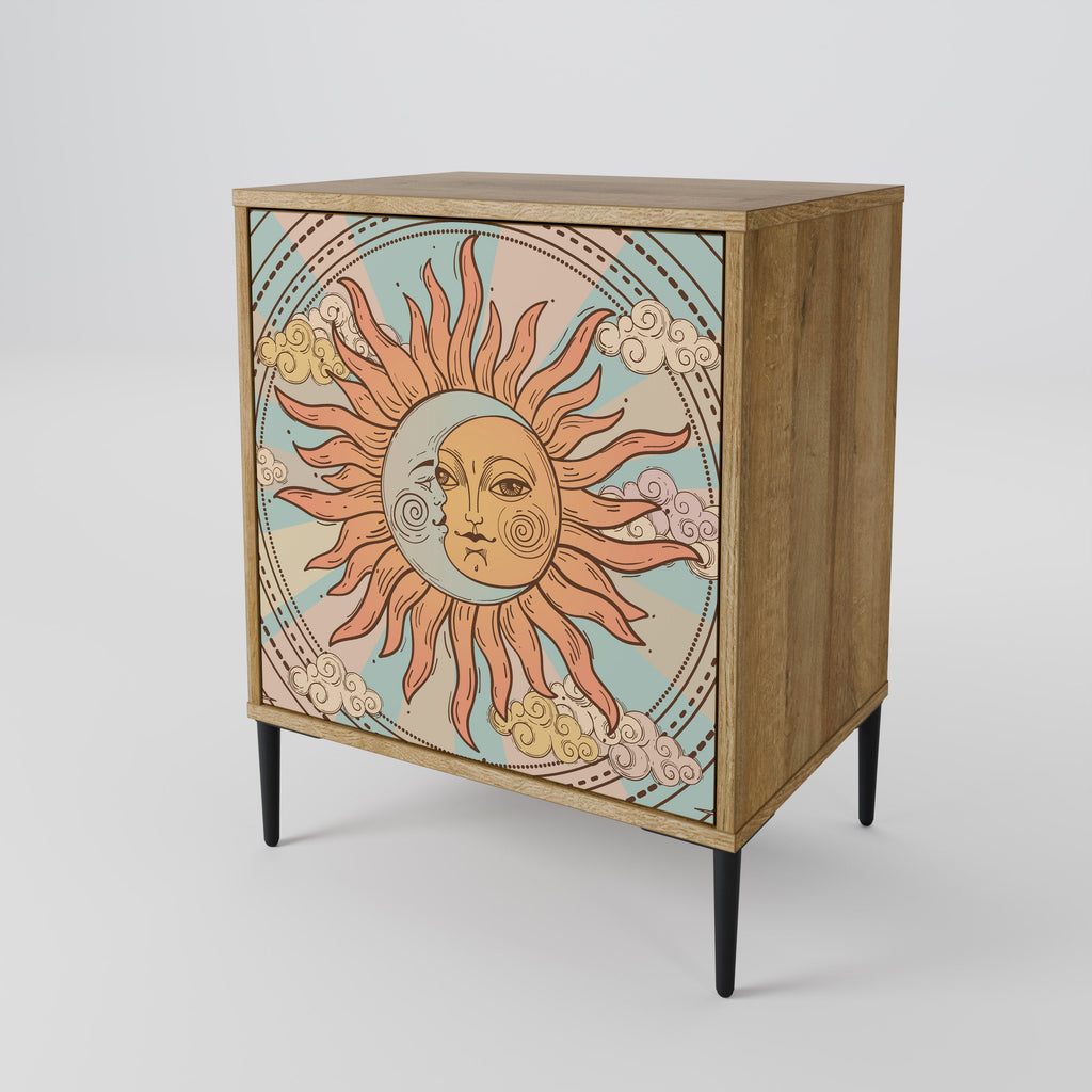 MYSTICAL STRUCTURE 1-Door Sideboard in Oak Effect