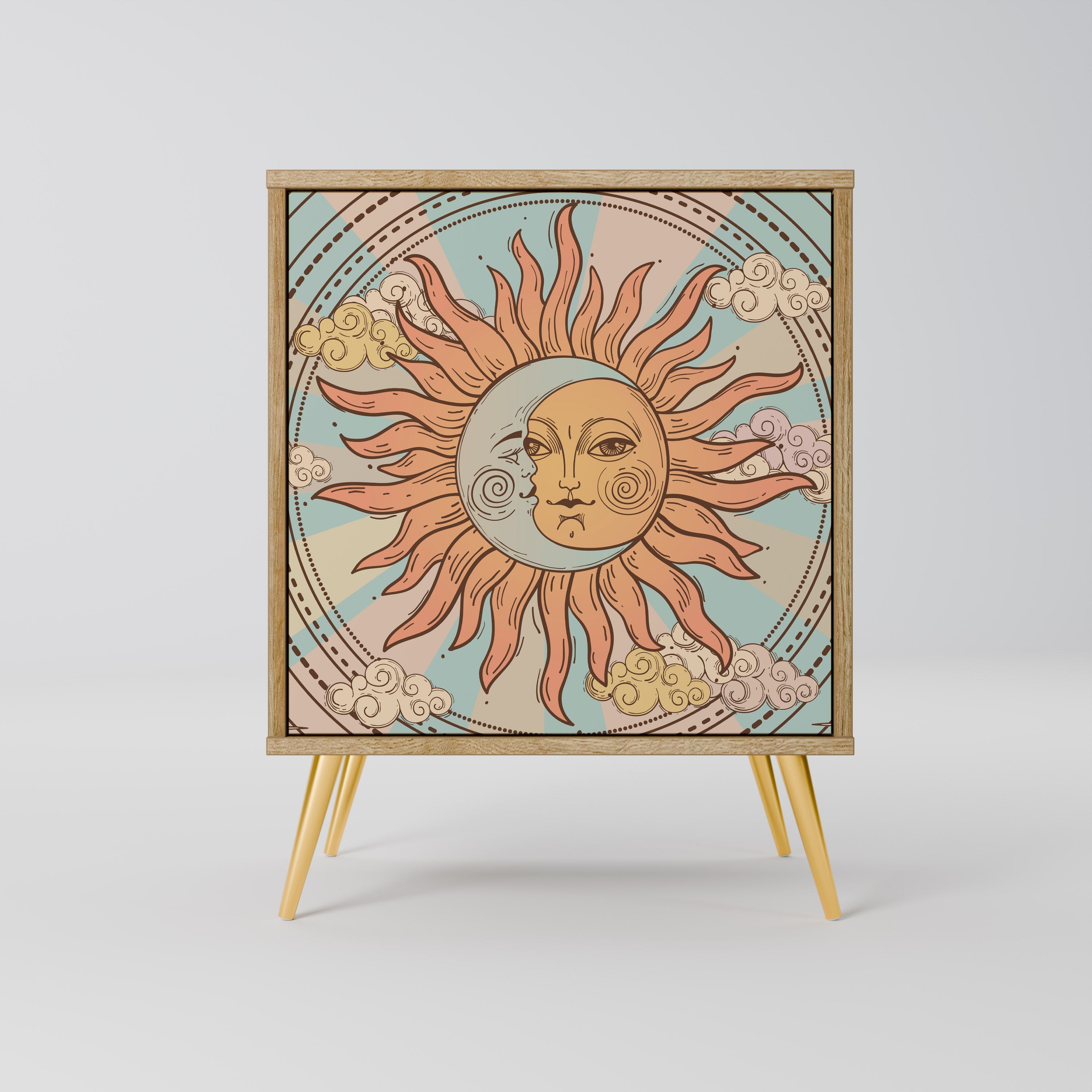 MYSTICAL STRUCTURE Aparador de 1 Porta em Efeito Carvalho