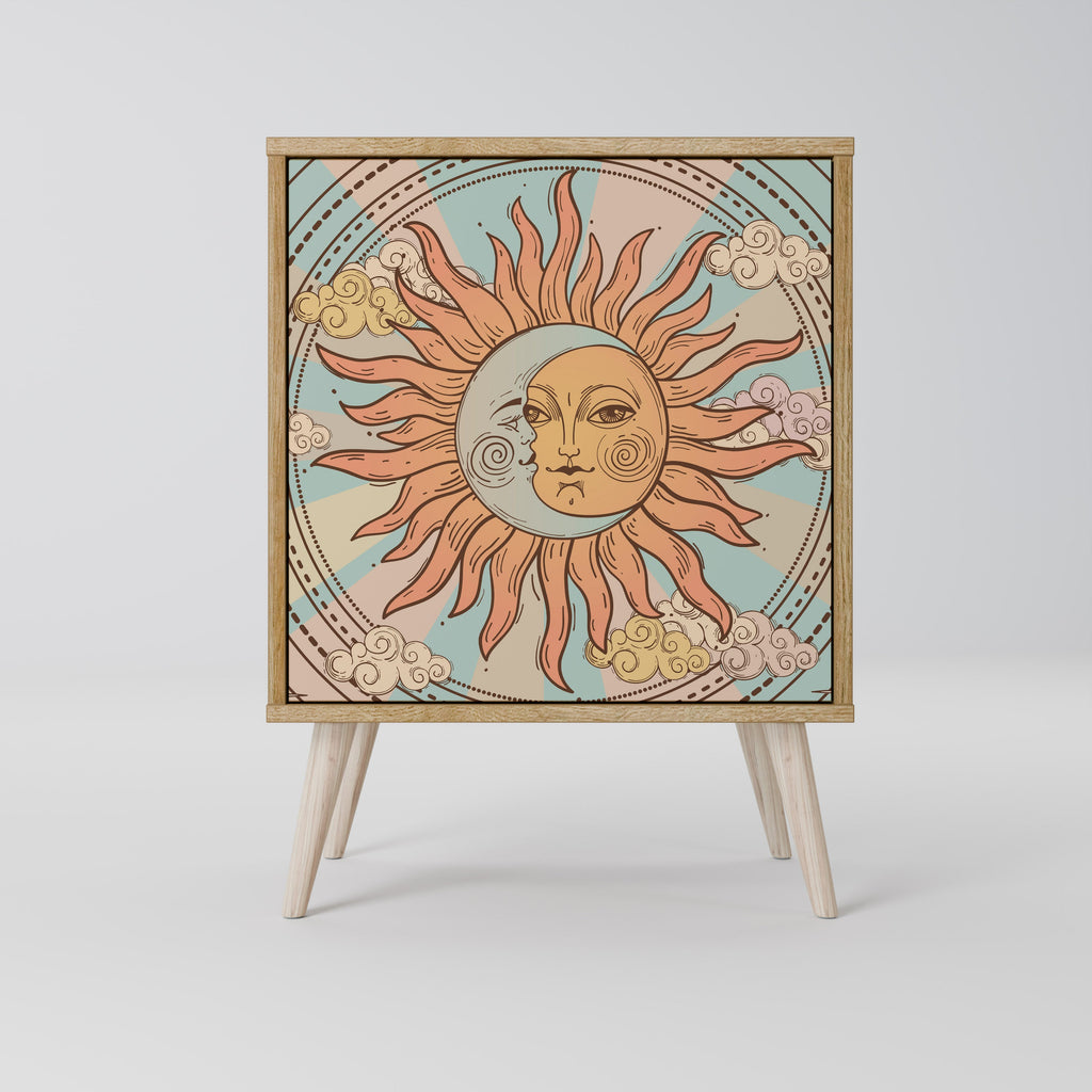 MYSTICAL STRUCTURE 1-Door Sideboard in Oak Effect