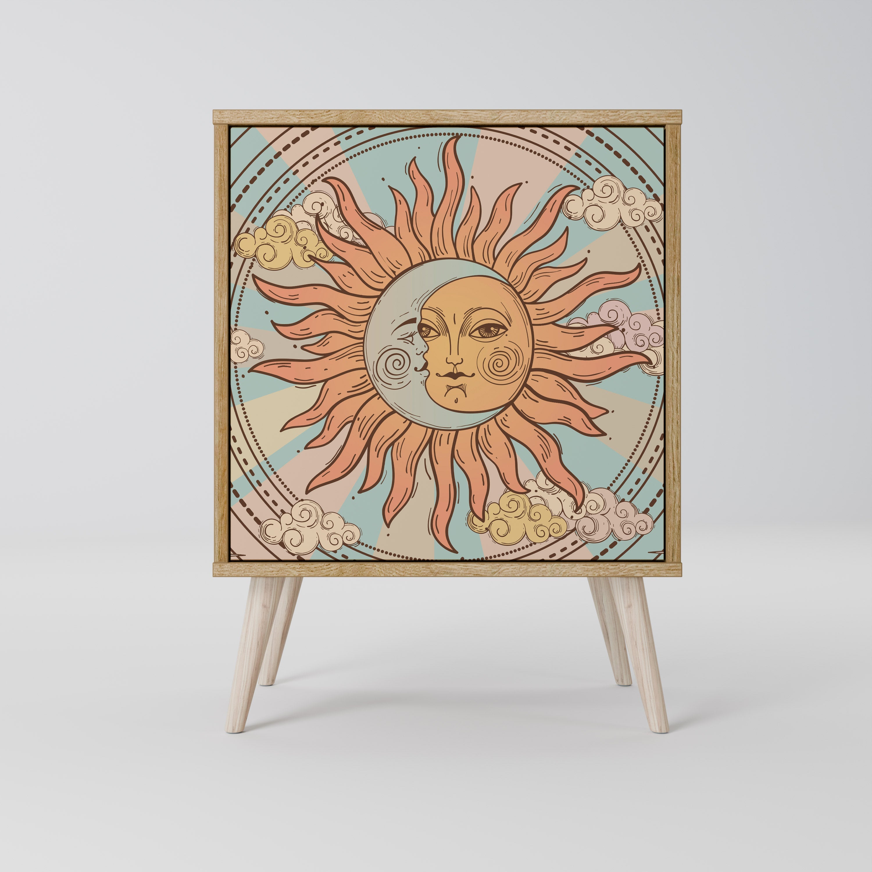 MYSTICAL STRUCTURE Aparador de 1 Porta em Efeito Carvalho