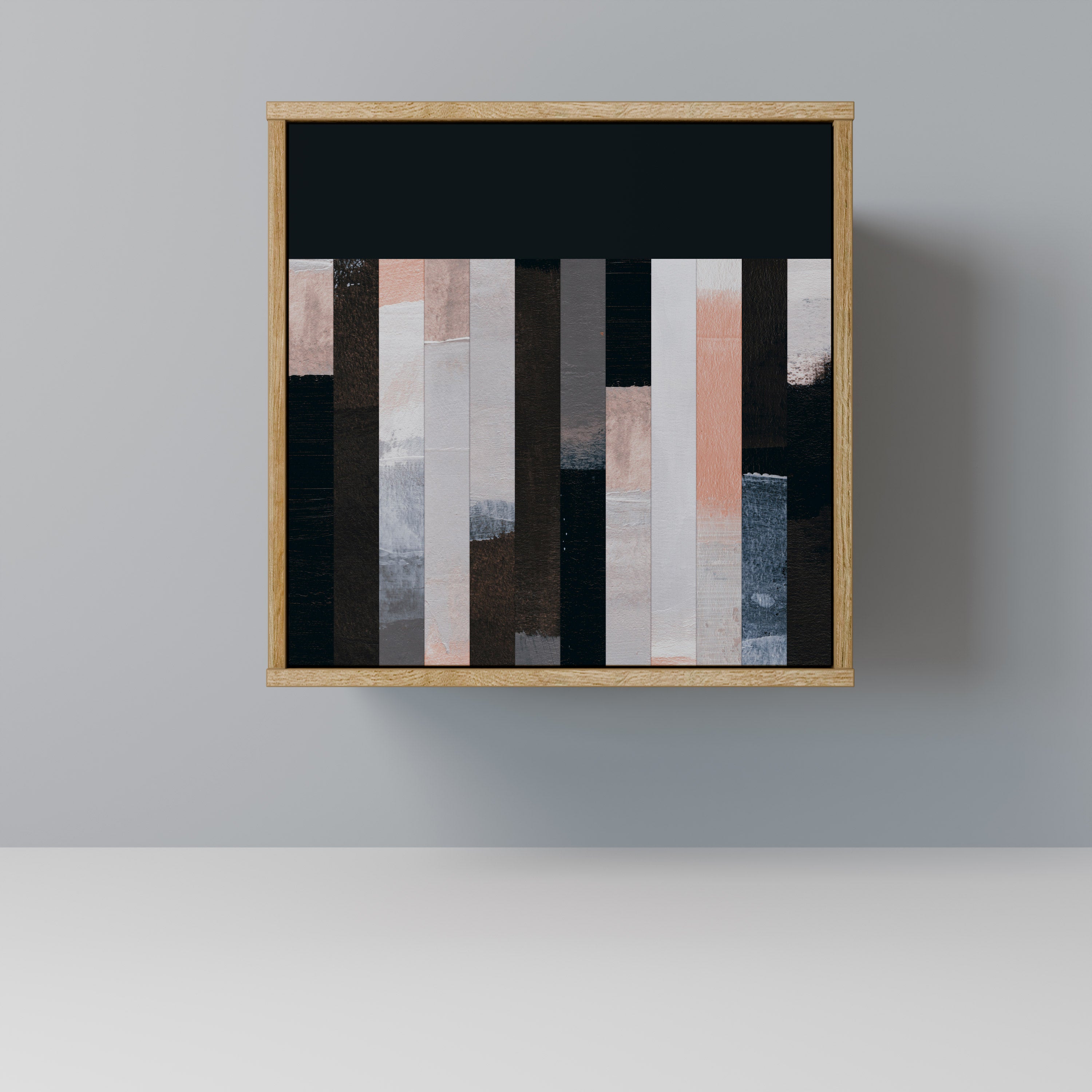 COLLAGE OF RECTANGLES Aparador de 1 Porta em Efeito Carvalho