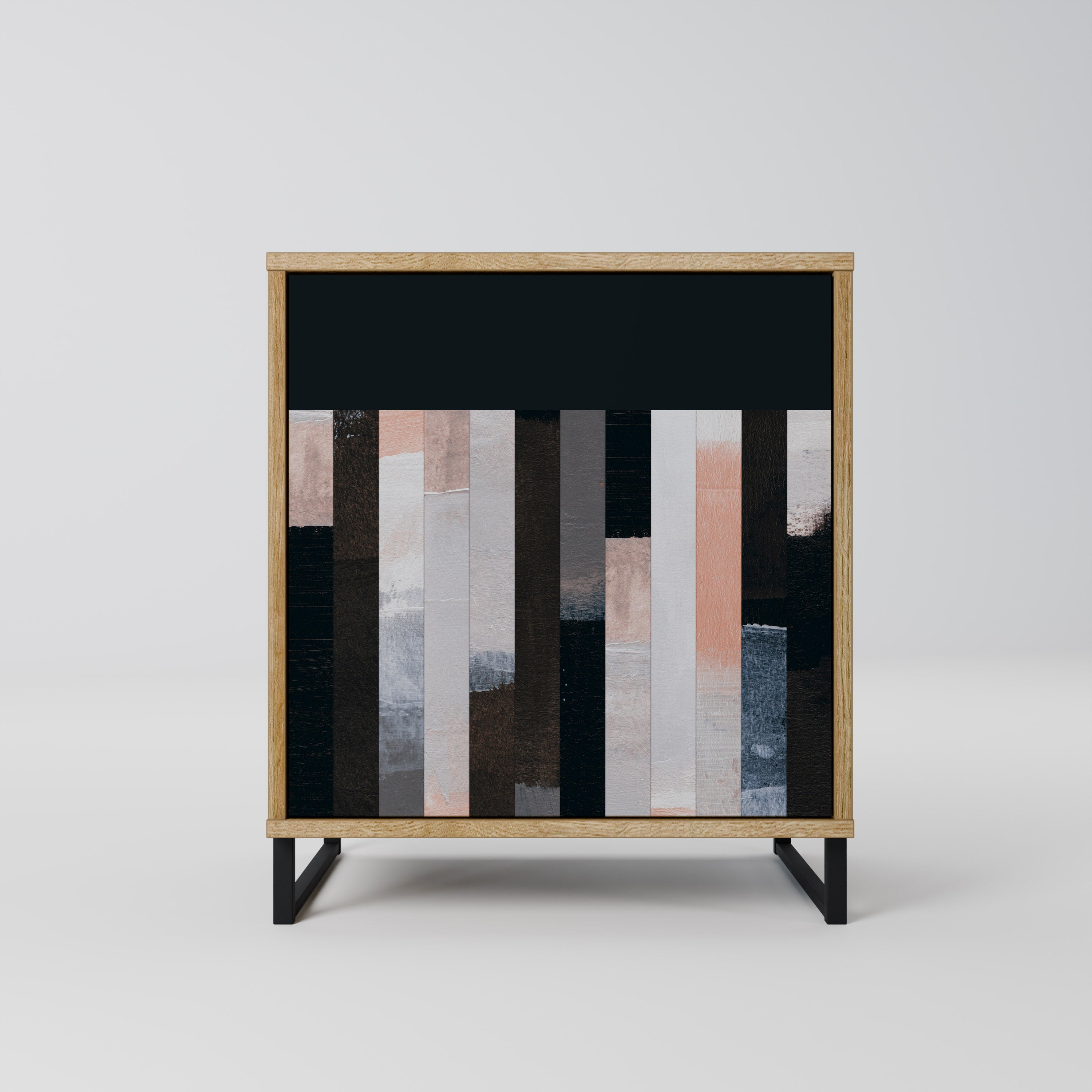 COLLAGE OF RECTANGLES Aparador de 1 Porta em Efeito Carvalho