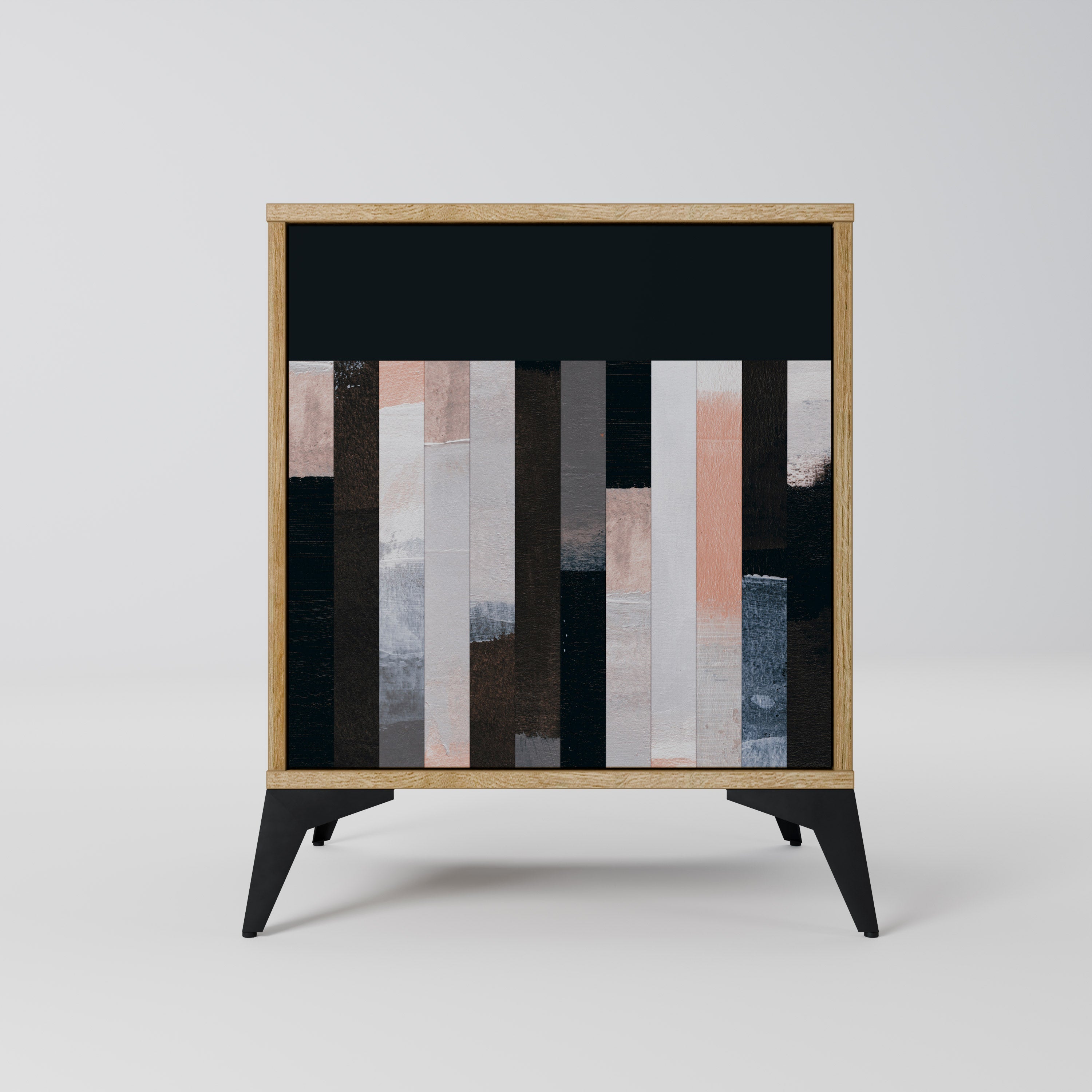 COLLAGE OF RECTANGLES Aparador de 1 Porta em Efeito Carvalho