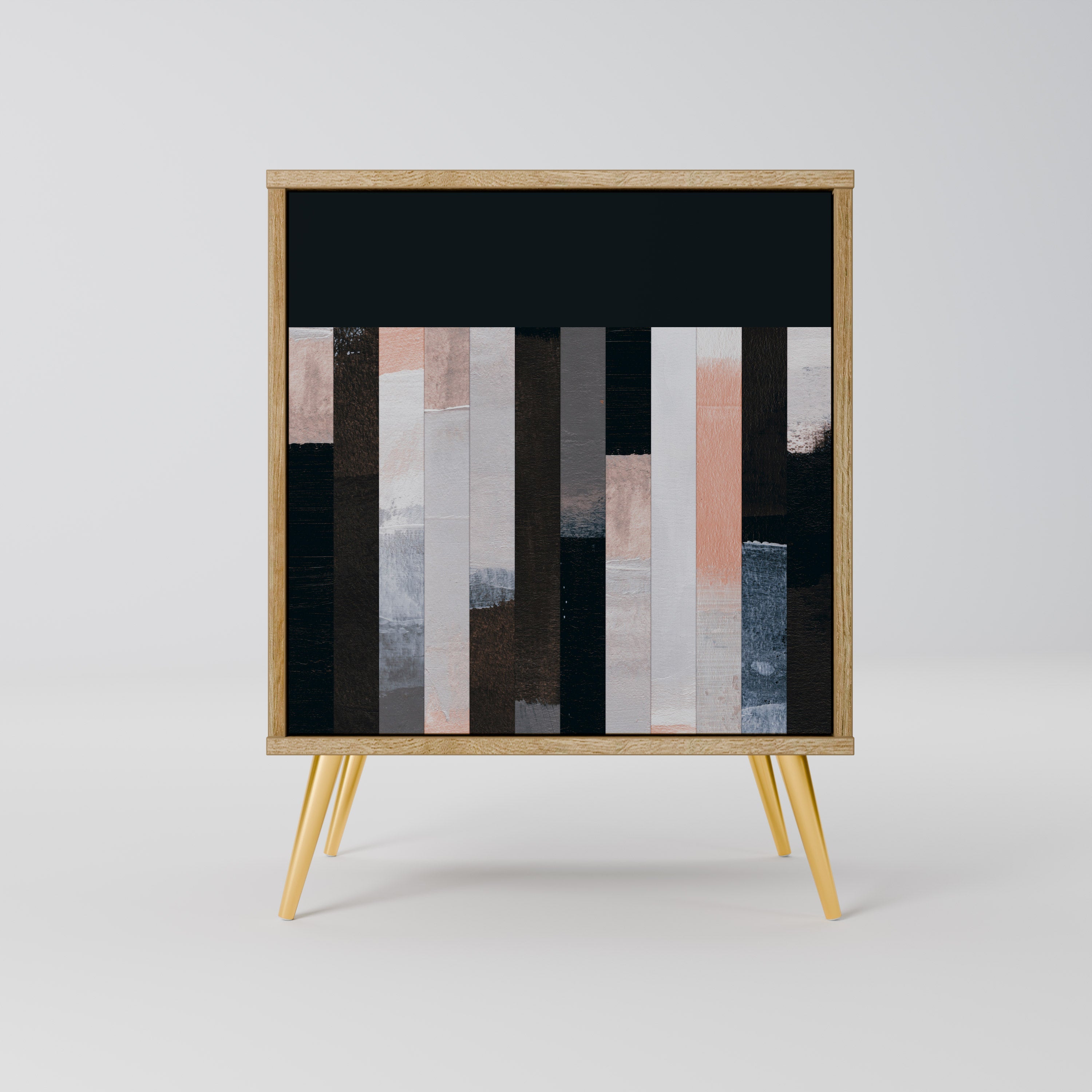 COLLAGE OF RECTANGLES Aparador de 1 Porta em Efeito Carvalho