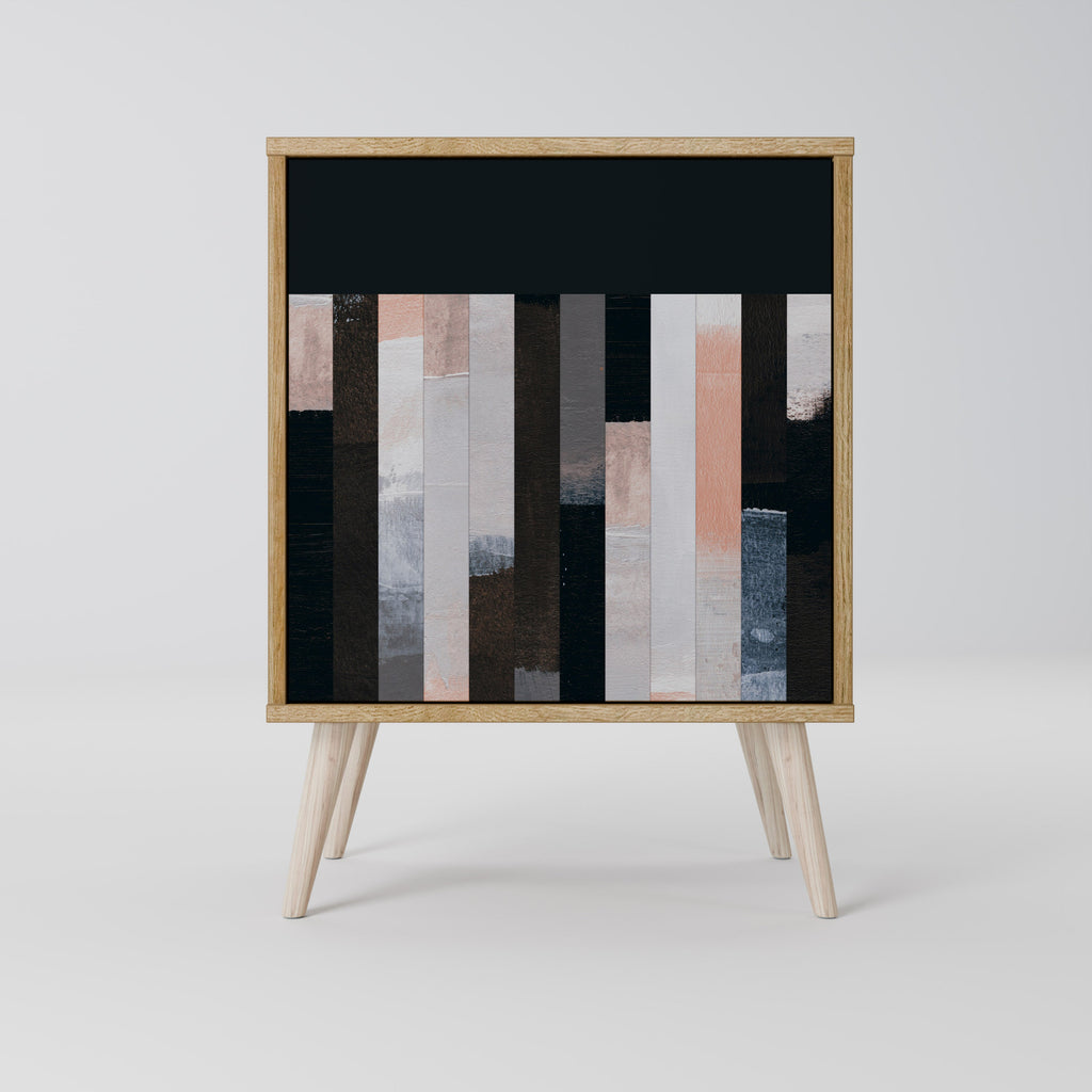 COLLAGE OF RECTANGLES 1-Door Sideboard in Oak Effect